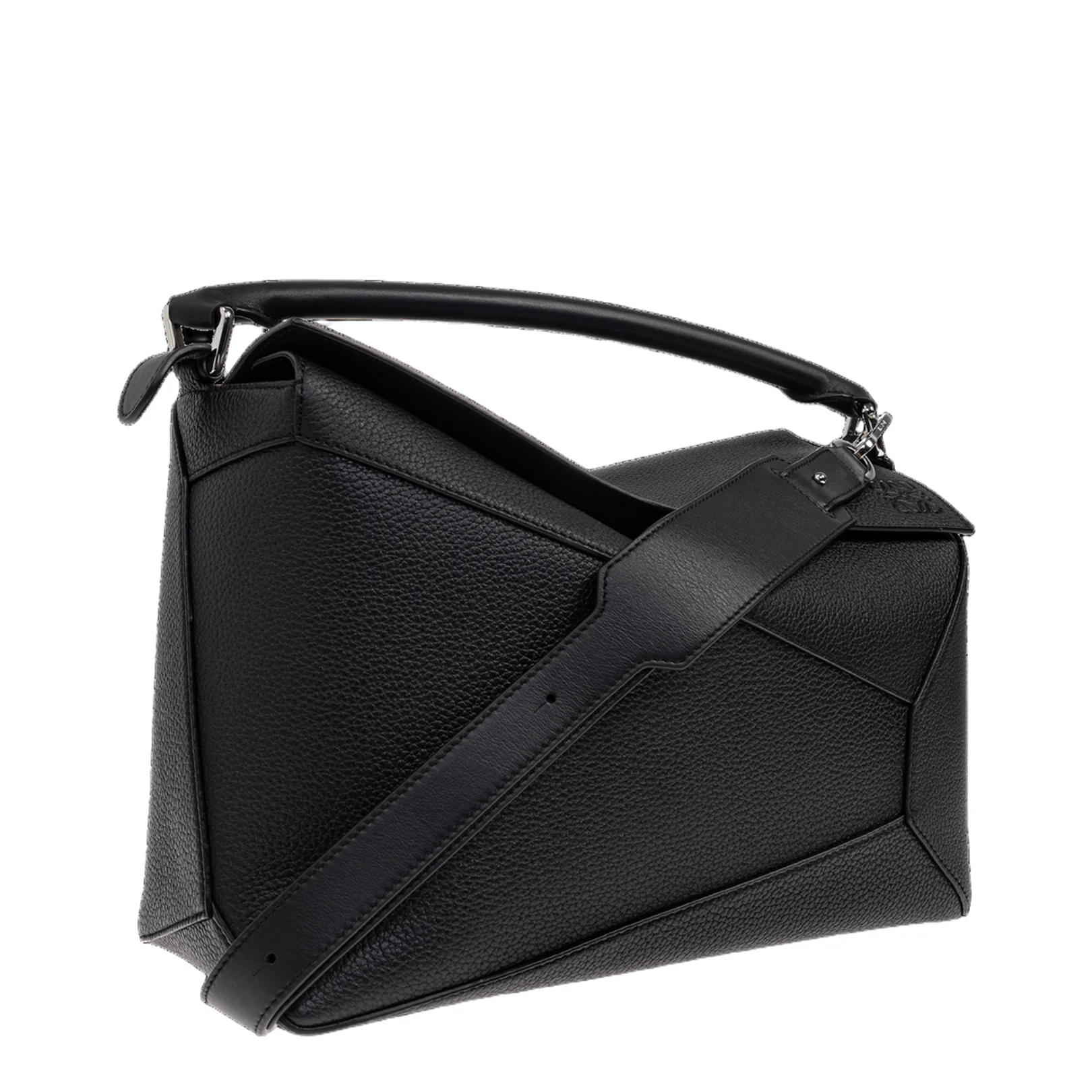 Puzzle Large Leather Shoulder Bags - Black - Image 4