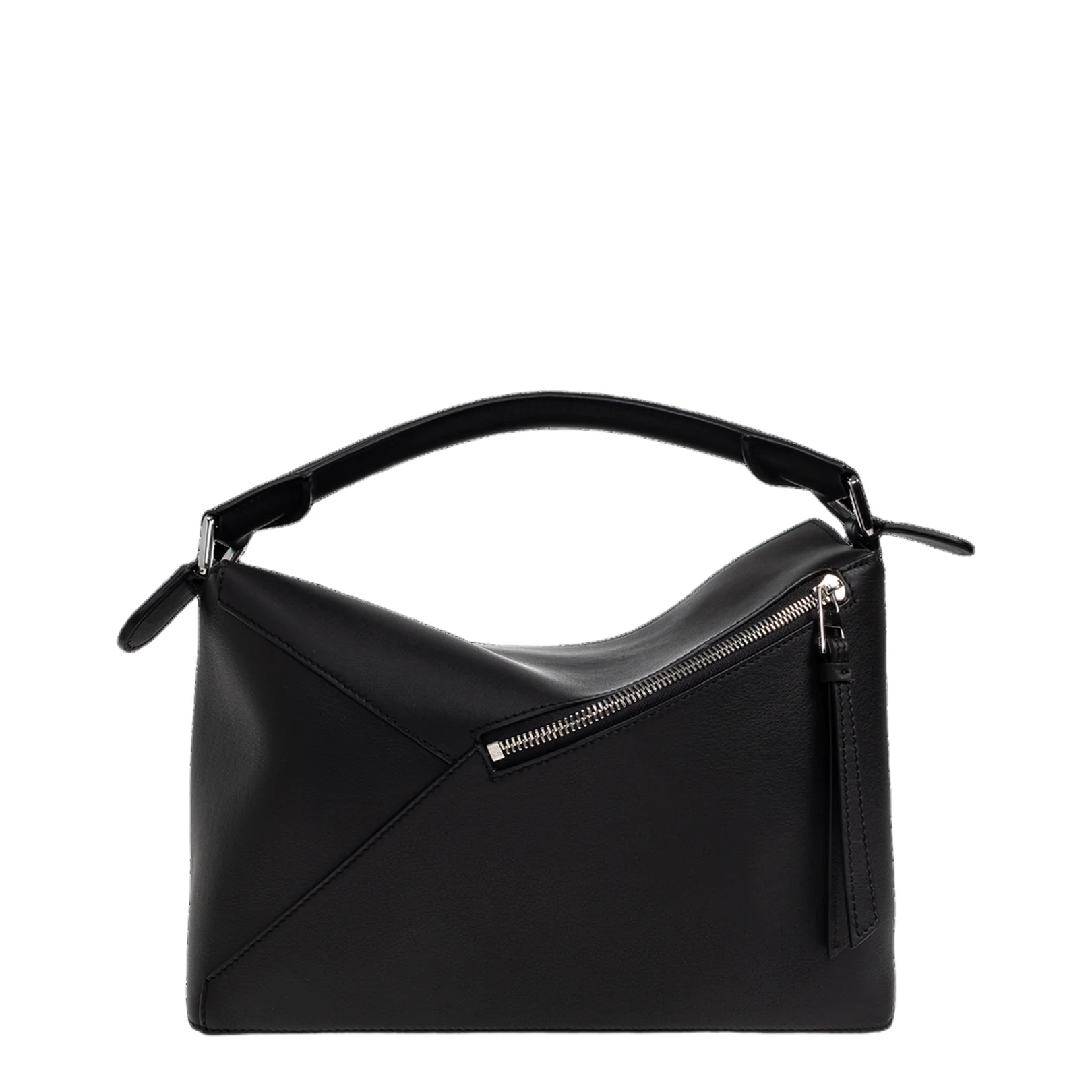 Puzzle Edge Medium Leather Shoulder Bags - Black - Image 3