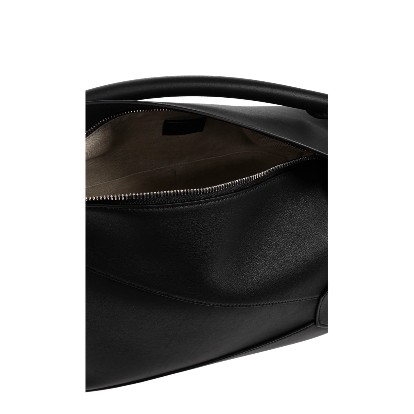 Puzzle Edge Medium Leather Shoulder Bags - Black - Image 5