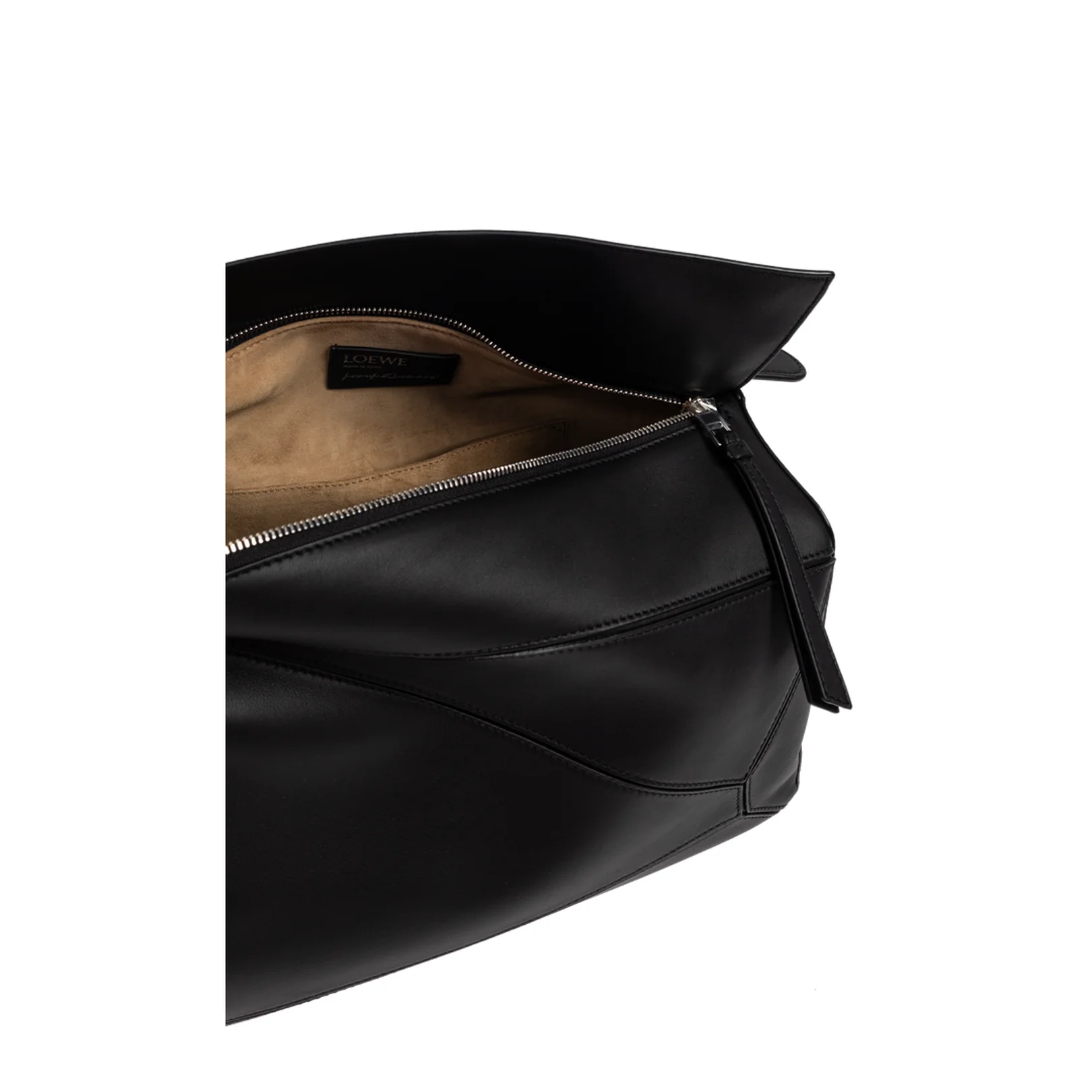 Puzzle Large Leather Shoulder Bags - Black Burgundy - Image 5