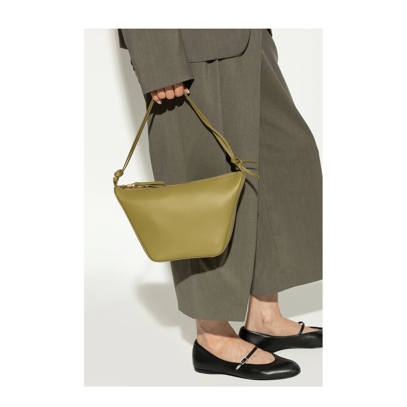 Hammock Mini Leather Shoulder Bag - Light Moss - Image 2