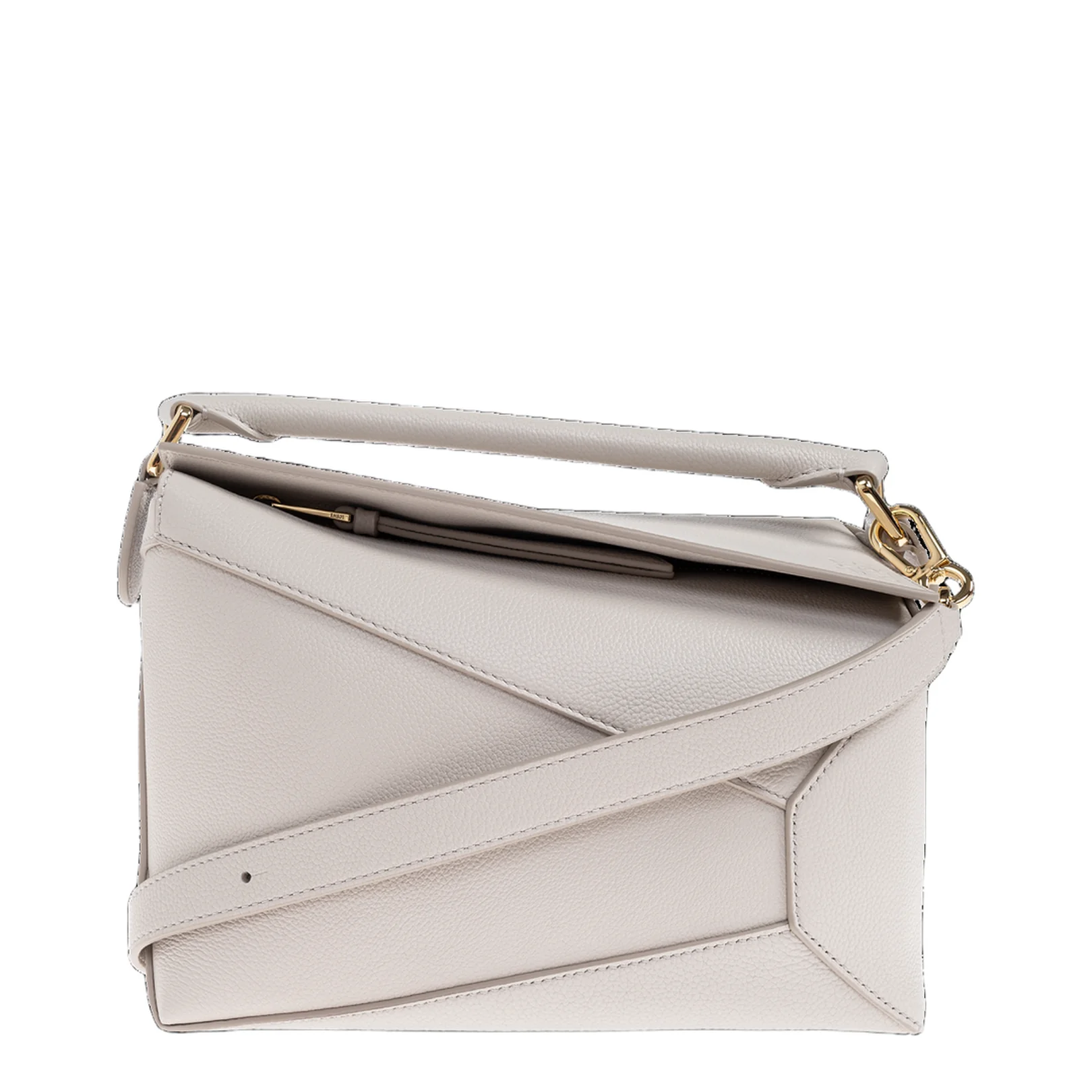 Puzzle Small Leather Shoulder Bags - White