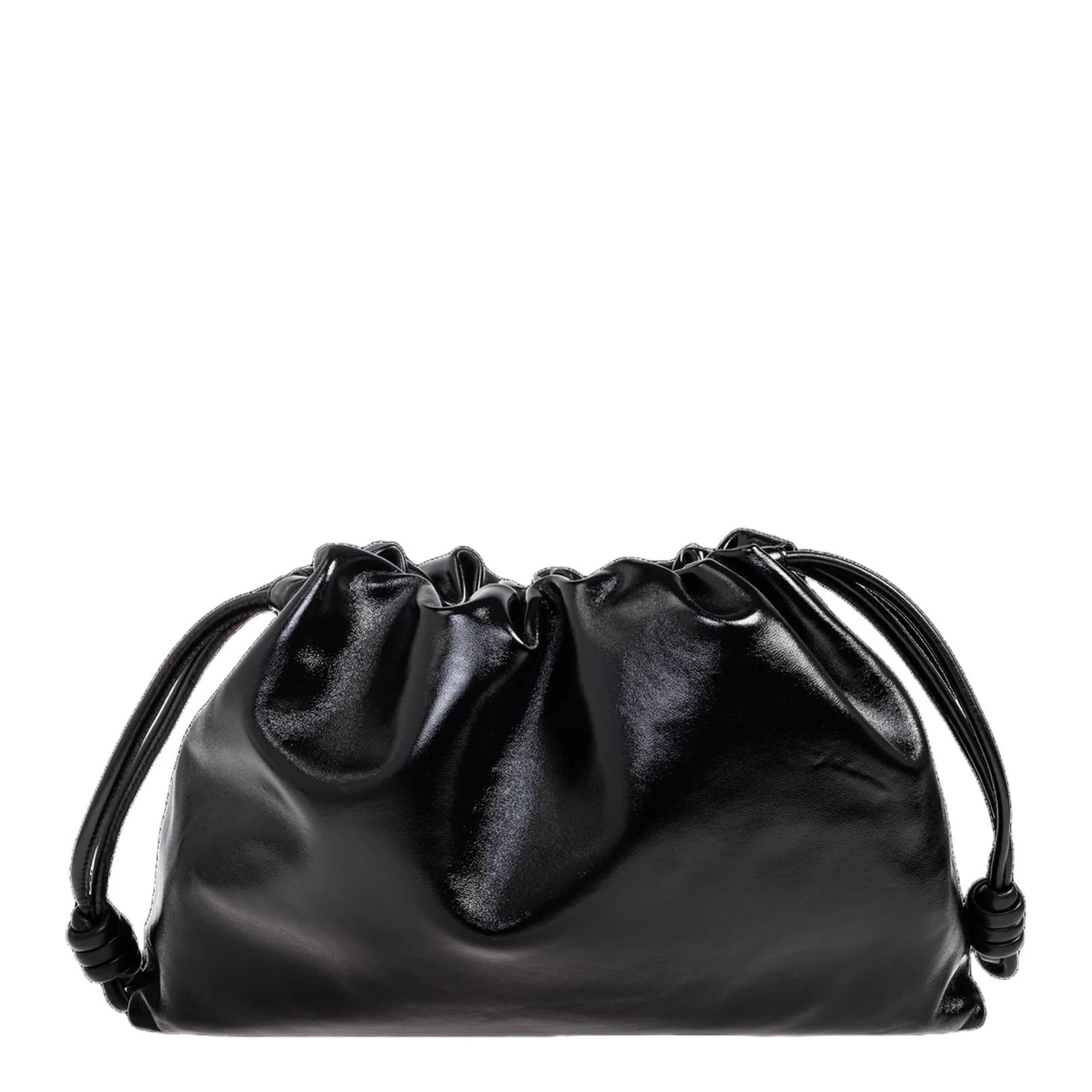 Flamenco Large Leather Shoulder Bags - Black - Image 3