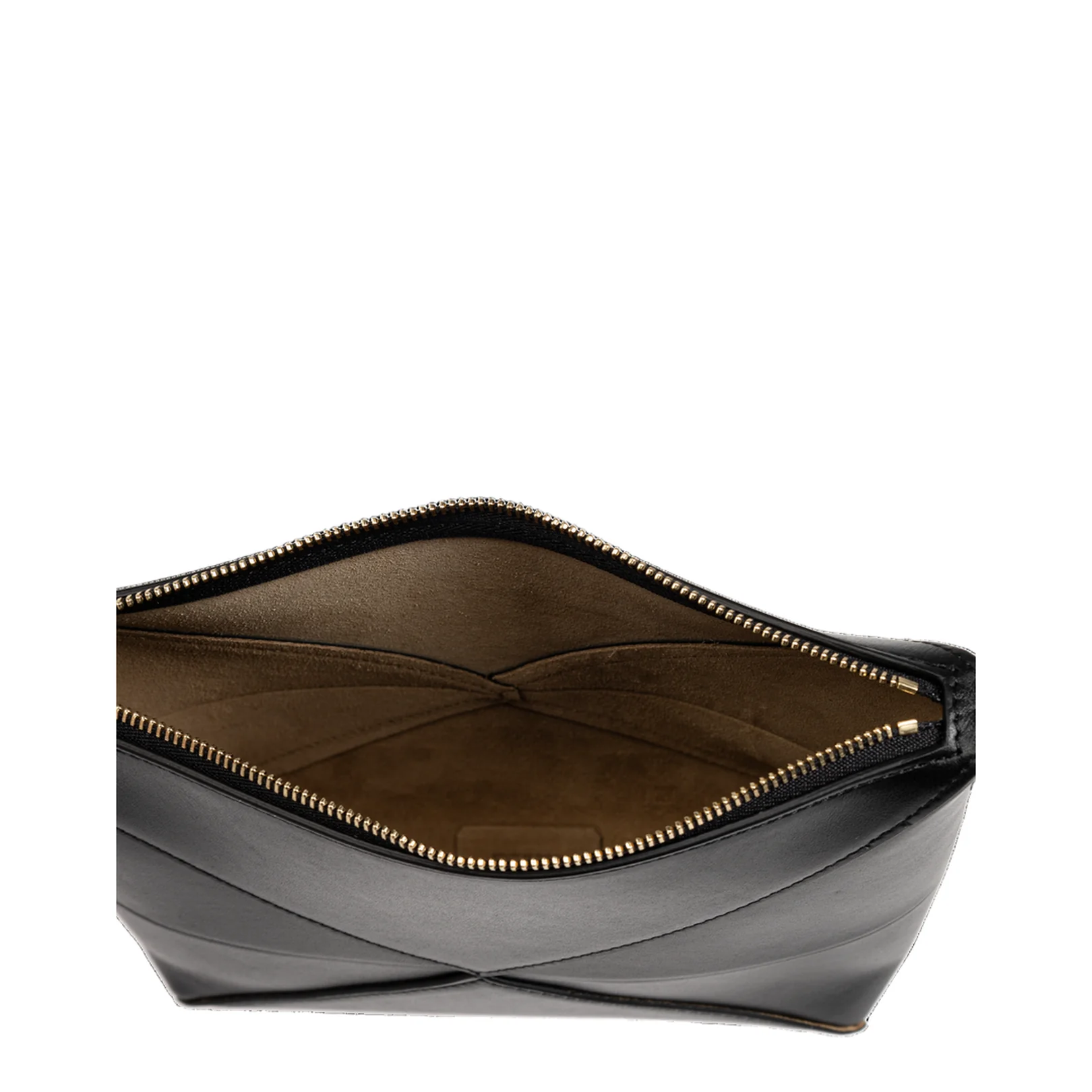 Puzzle Fold Leather Shoulder Bags - Black - Image 5
