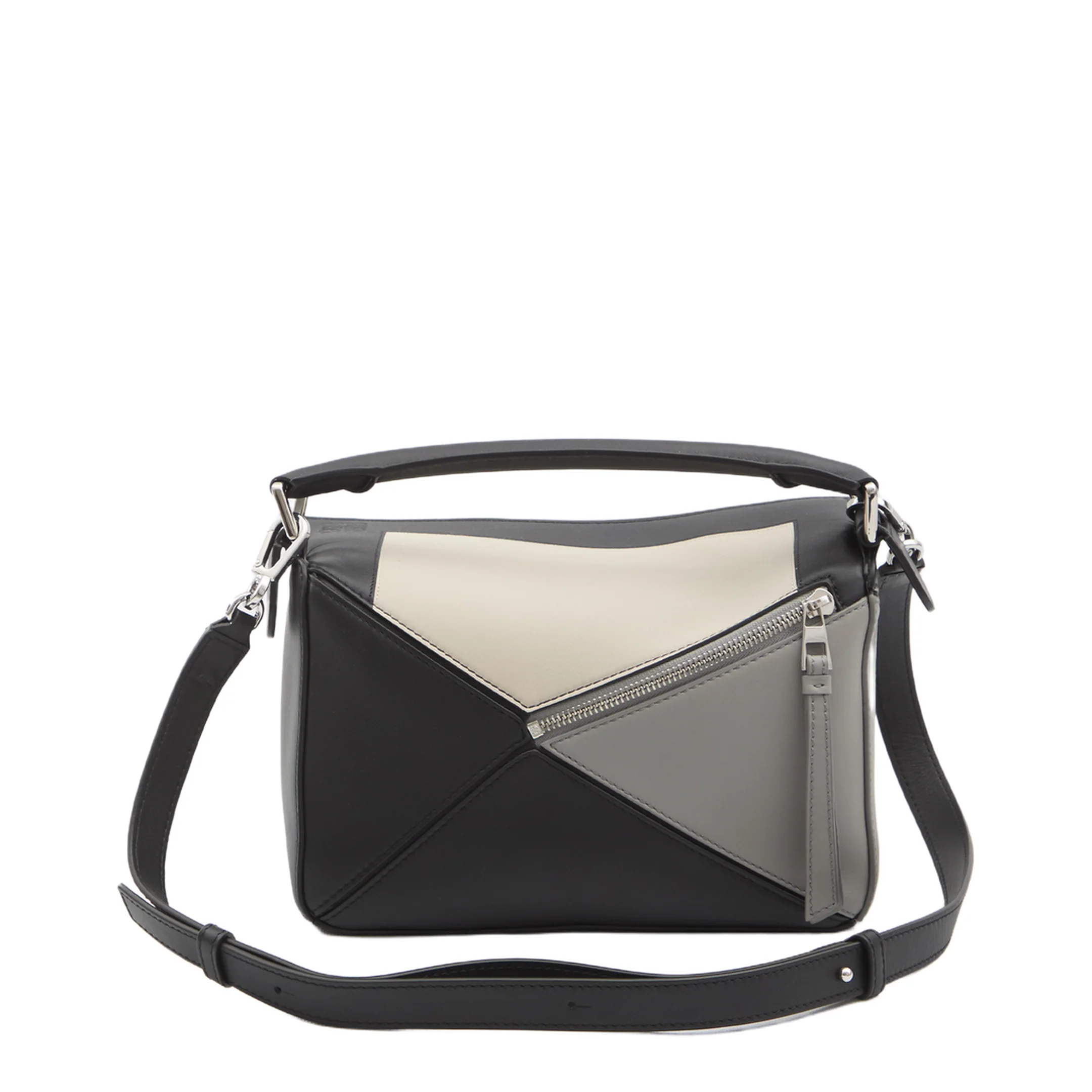 Puzzle Small Calfskin Shoulder Bags - Grey/Light Ghost - Image 2