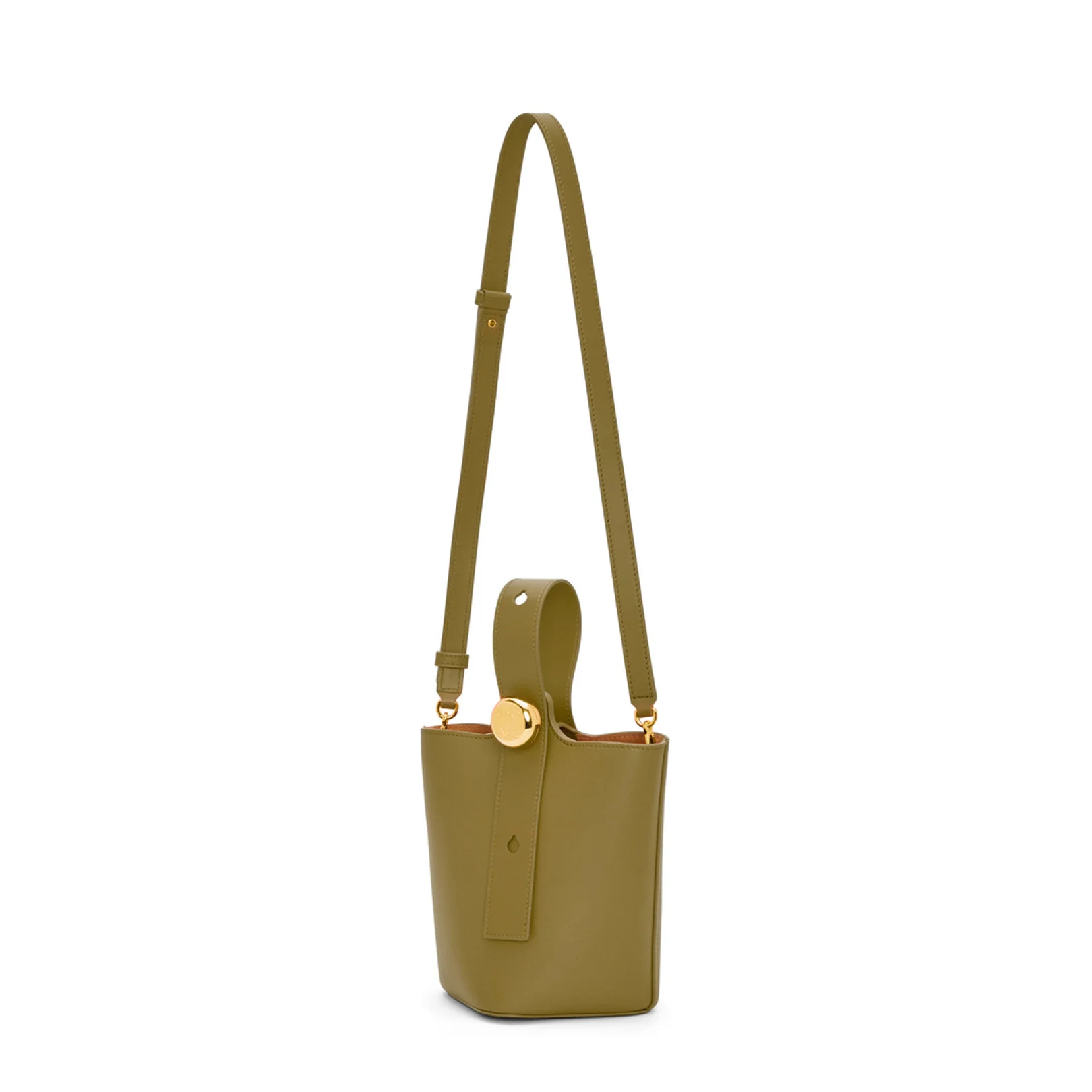 Pebble Mini Leather Bucket Bag - Green - Image 2