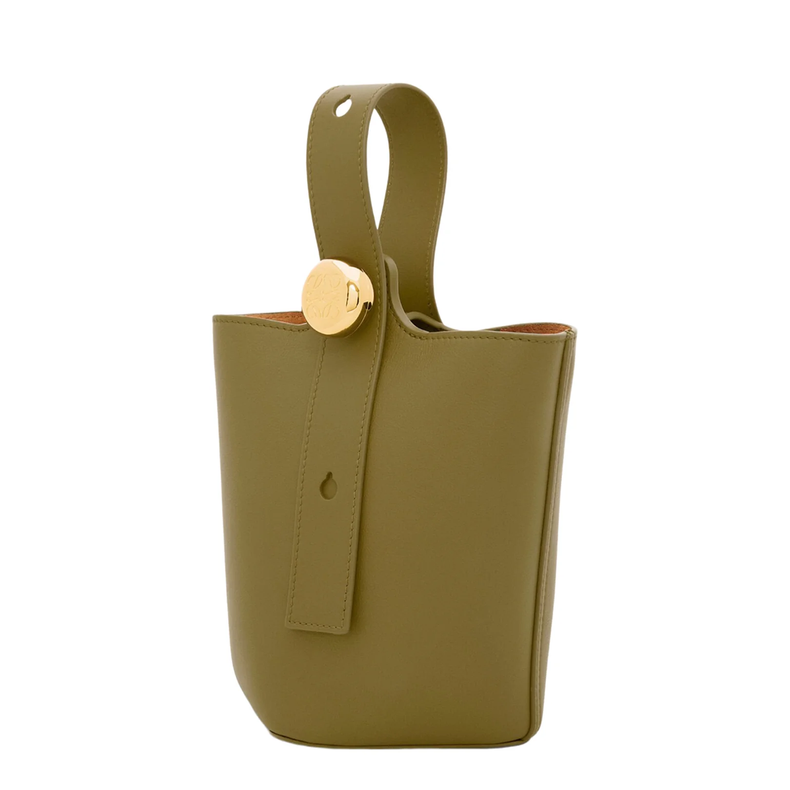 Pebble Mini Leather Bucket Bag - Green - Image 3