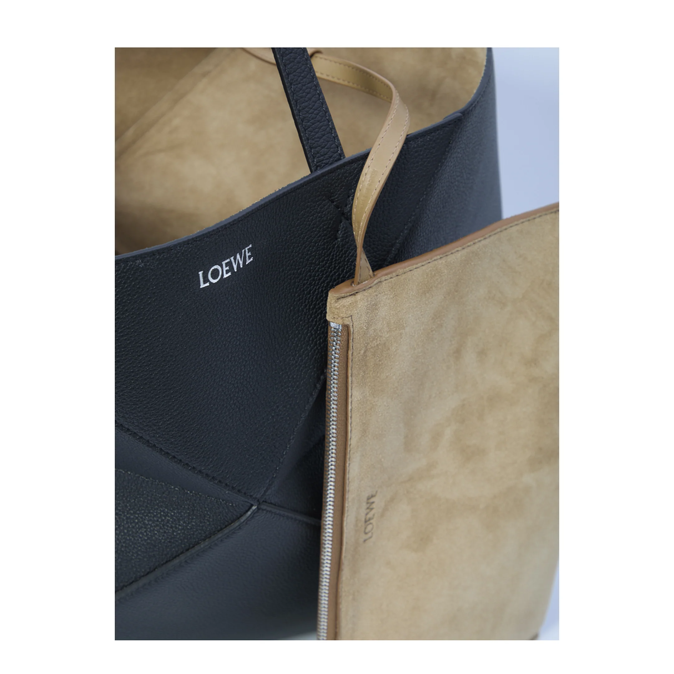 Puzzle Fold Horizontal Medium Tote Bag - Black - Image 4