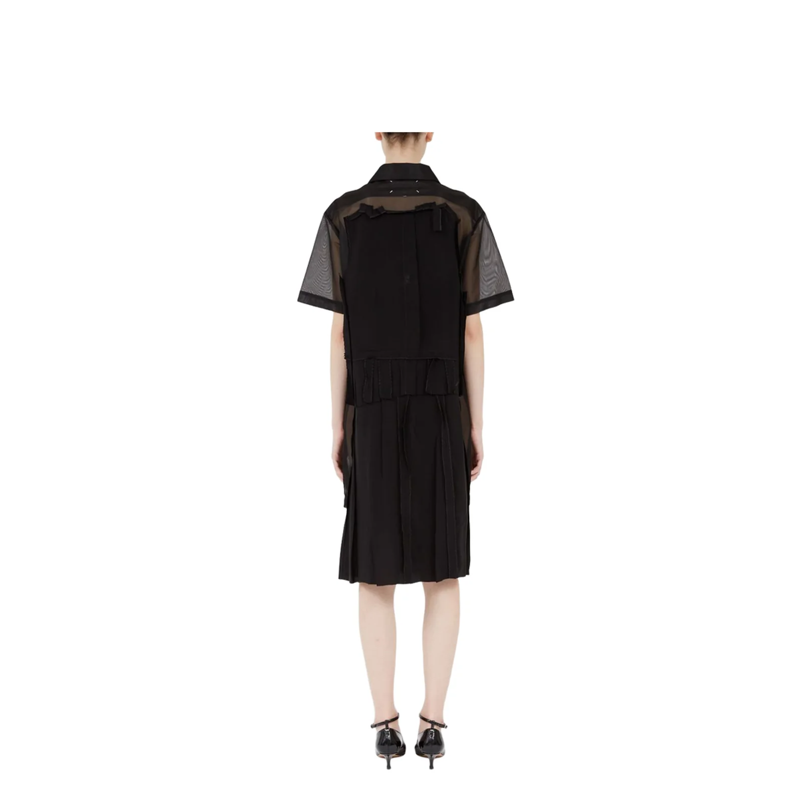 Black Mesh Design Dress - Image 2