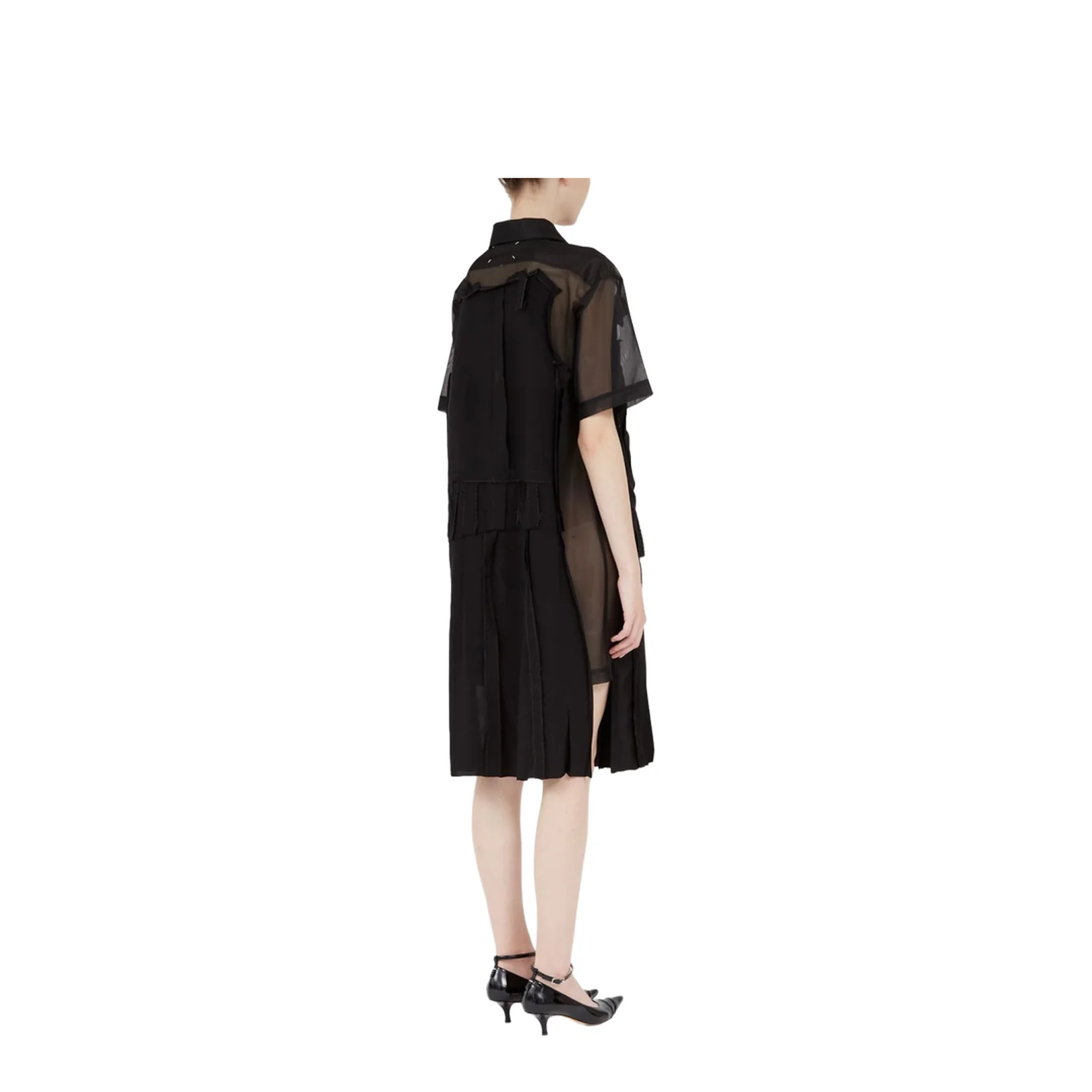 Black Mesh Design Dress - Image 3