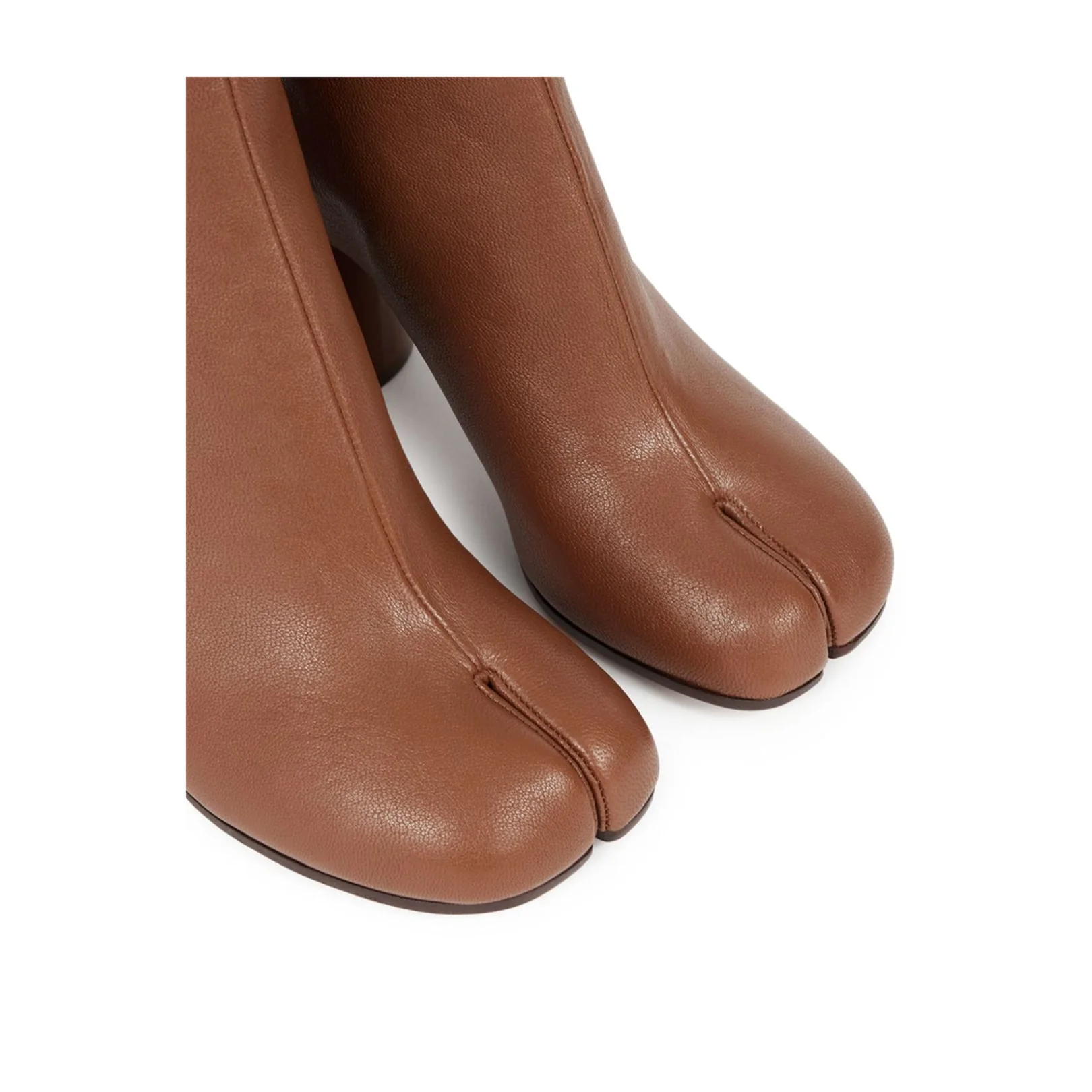 Brown Lambskin Leather Tabi Chelsea Boots - Image 3