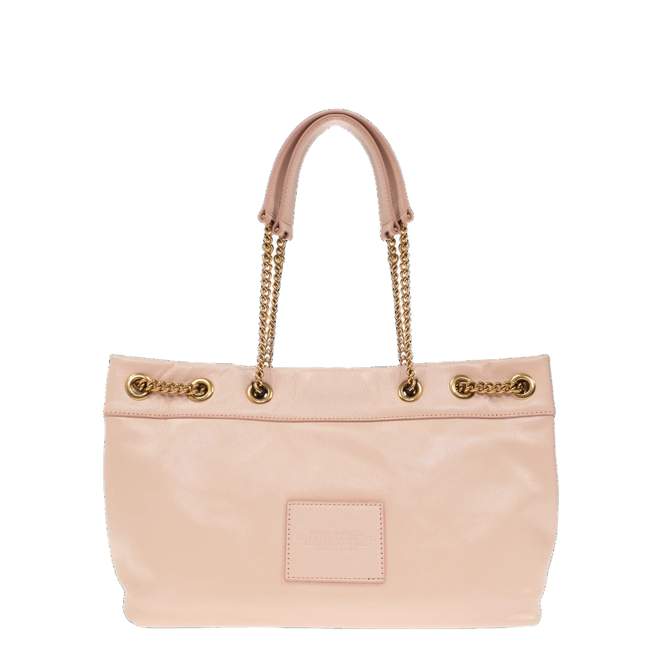 Small Chain Leather Sack Bag - Pink - Image 2