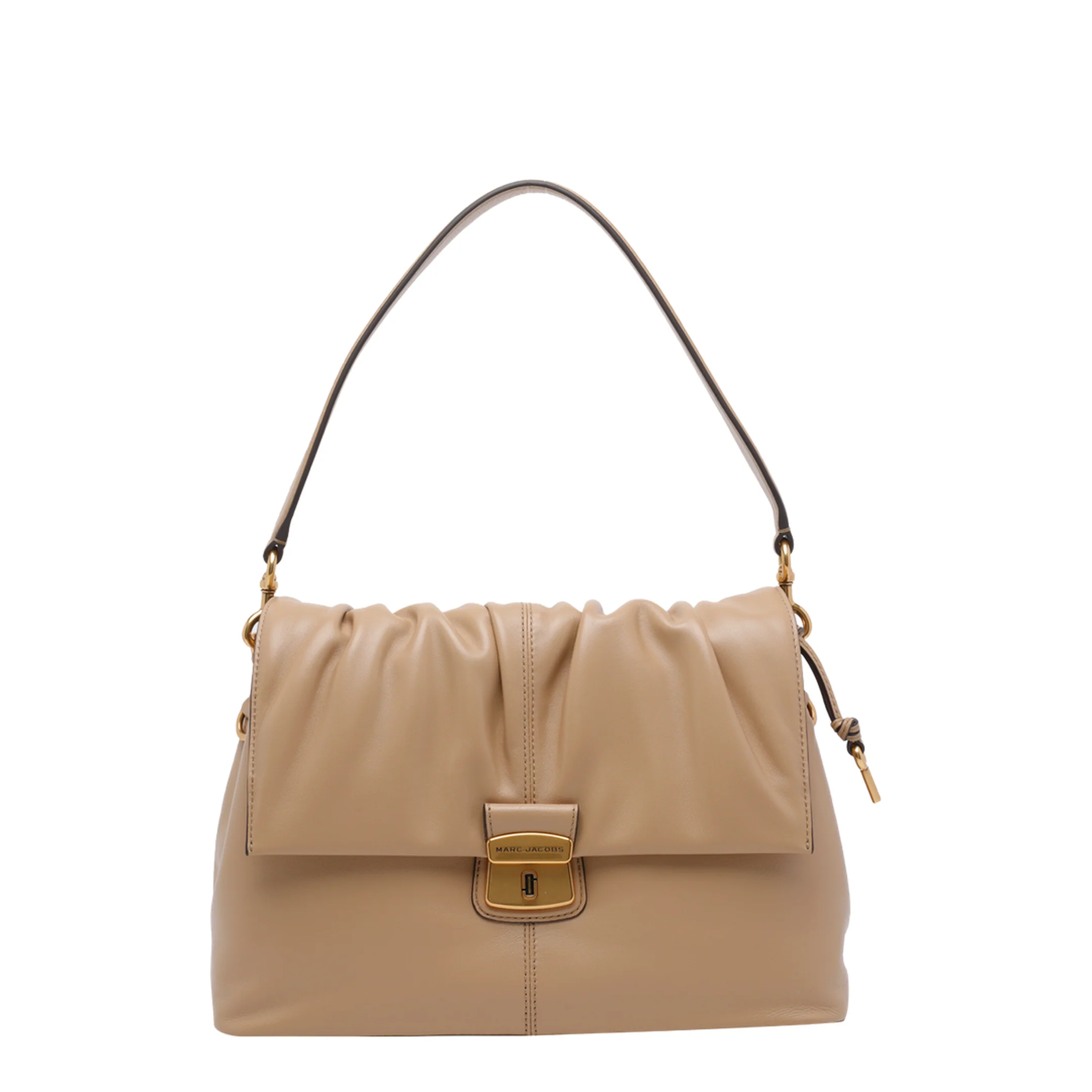Cristina Leather Shoulder Bag - Beige