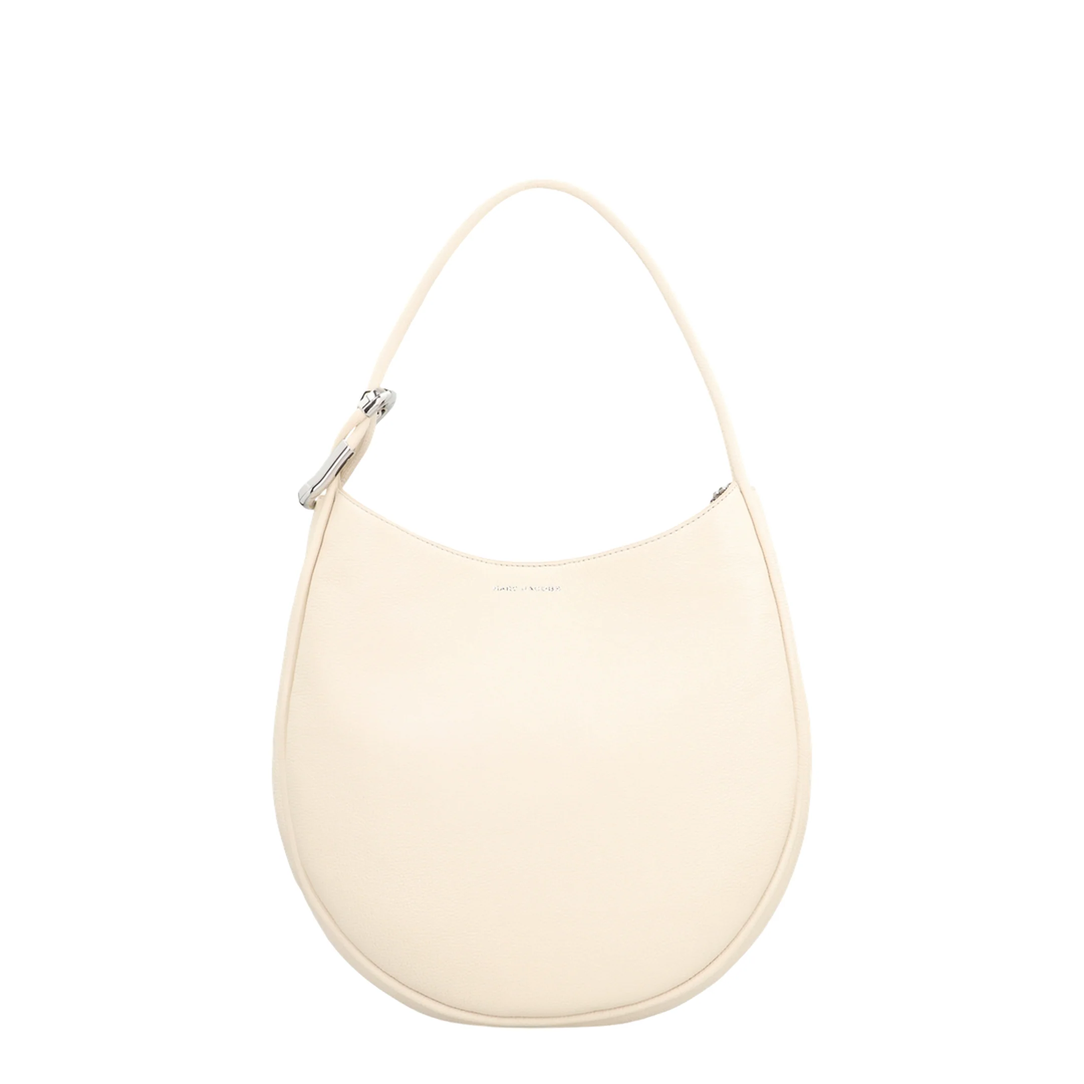 Leather Crescent Large Dual Shoulder Bag - White - Image 3