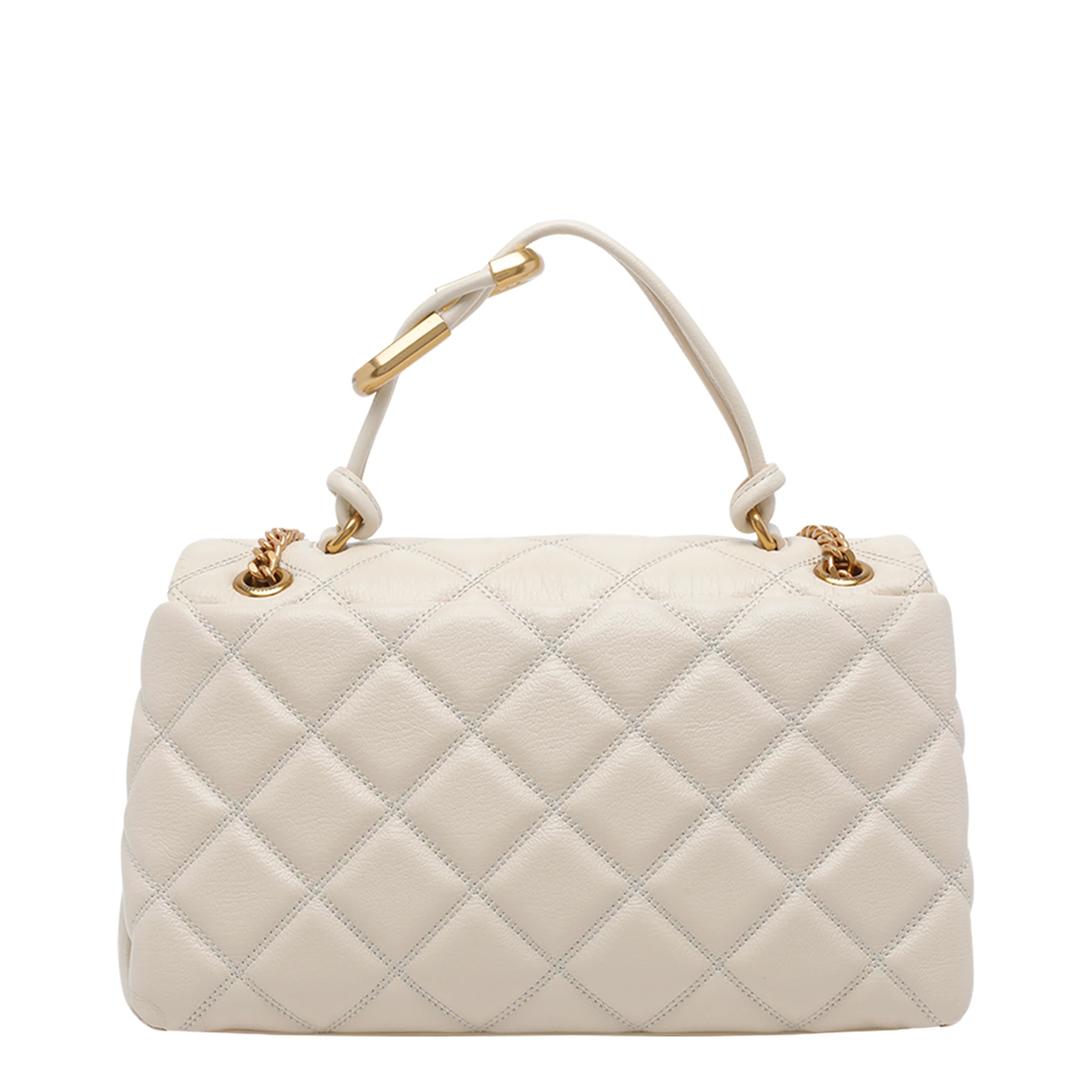 Dual Chain Shoulder Bag - White - Image 3