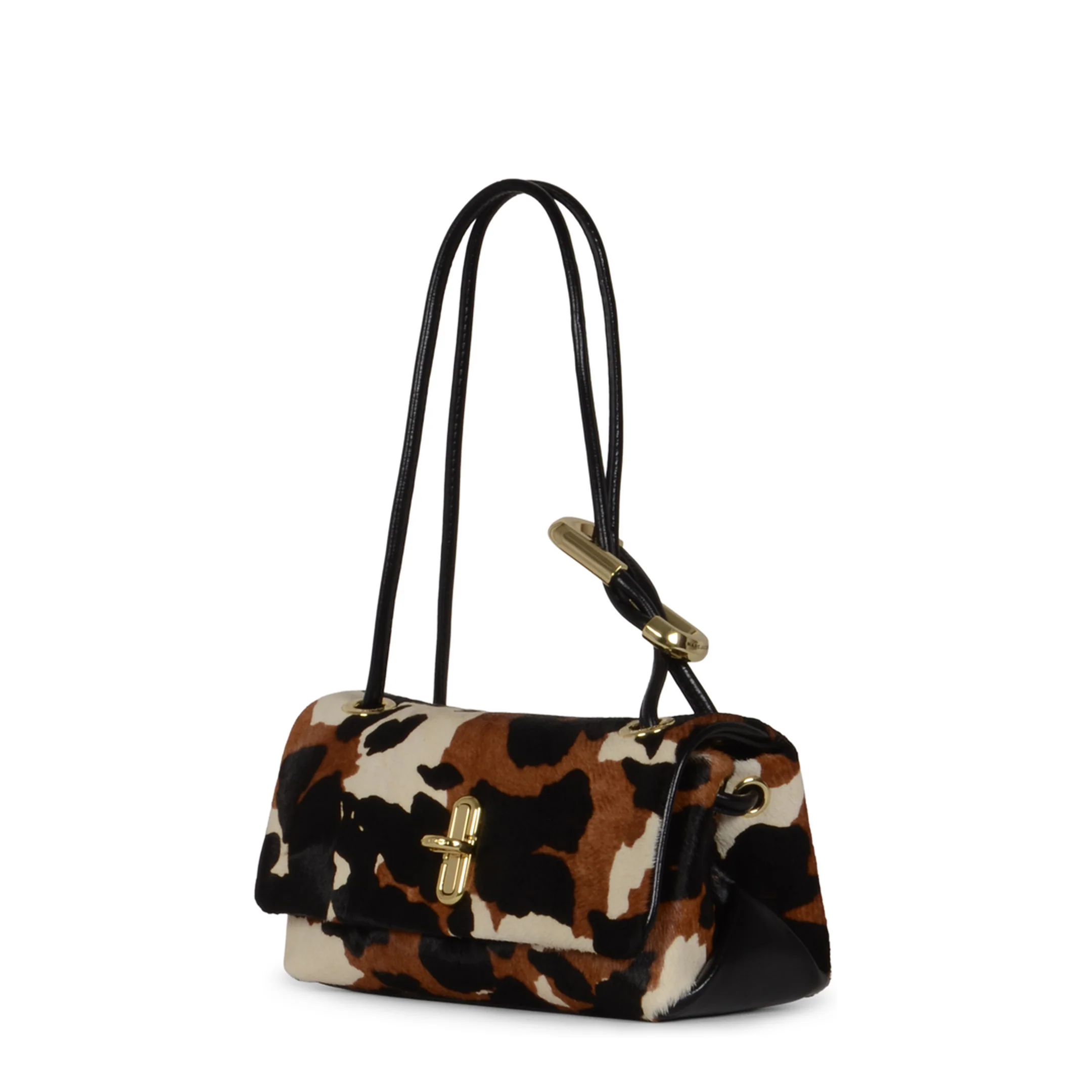 Mini Dual Hair-Calf Shoulder Bag - Brown - Image 3