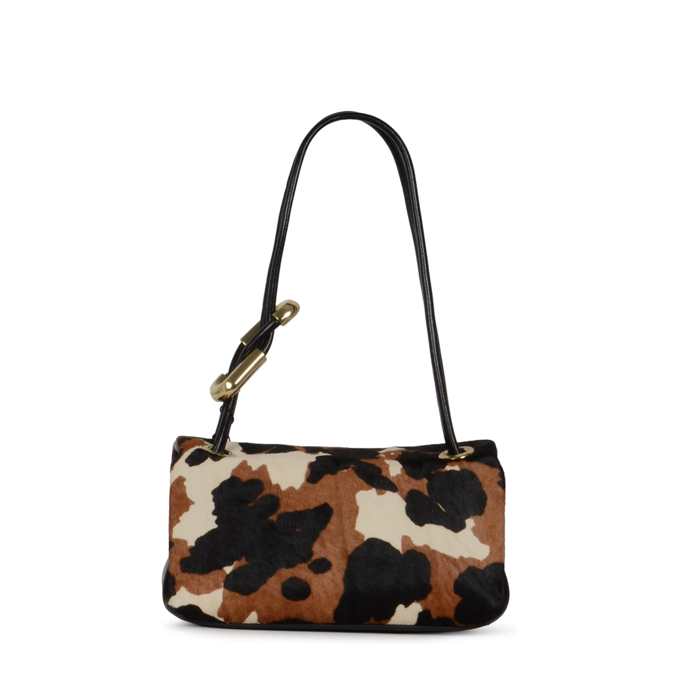 Mini Dual Hair-Calf Shoulder Bag - Brown - Image 5