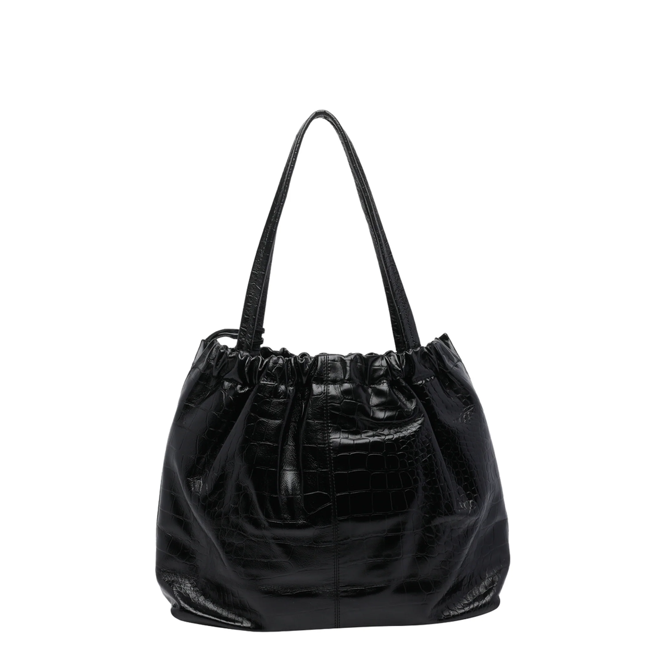 Cristina Croc Effect Tote Bag - Black - Image 3