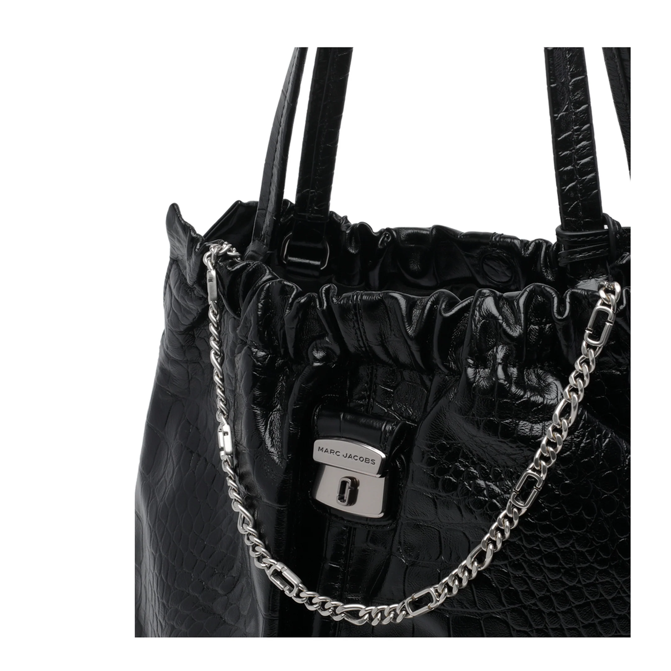 Cristina Croc Effect Tote Bag - Black - Image 4