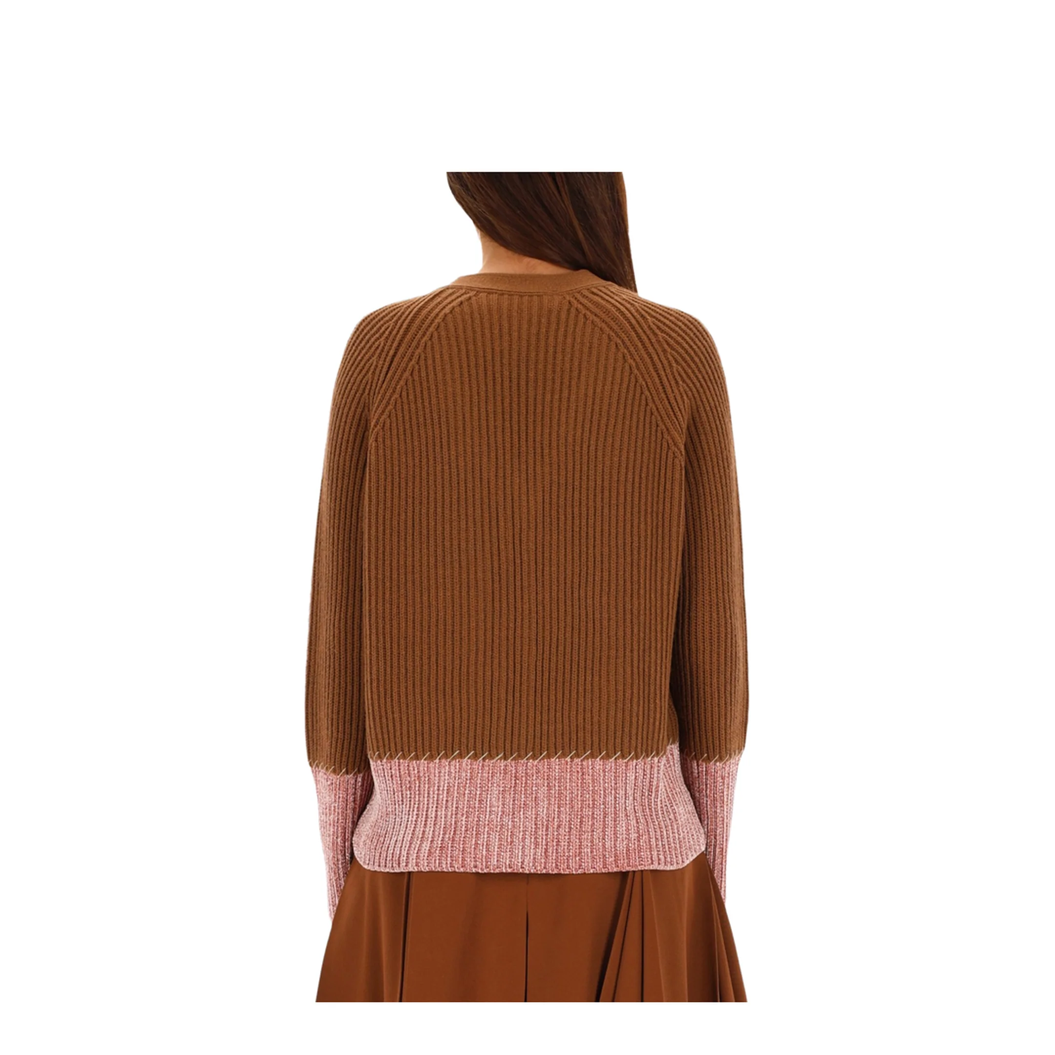 Cardigan with Color Block Pattern - Image 3