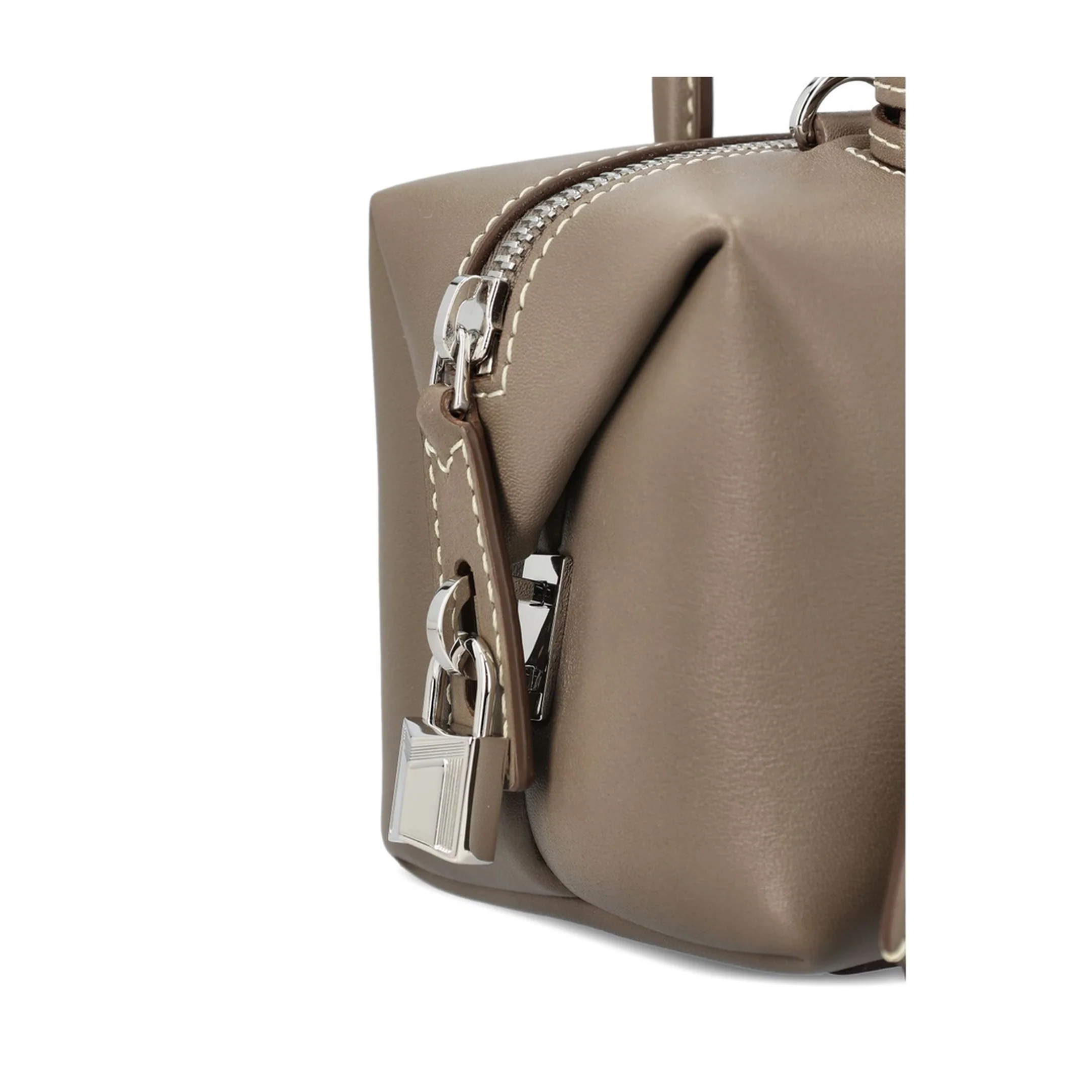 Small Leather Handbag - Grey - Image 2
