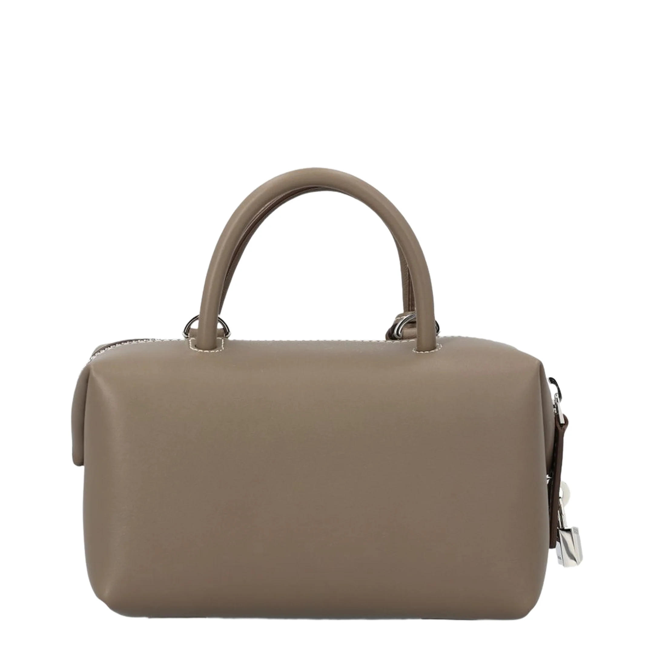 Small Leather Handbag - Grey - Image 3