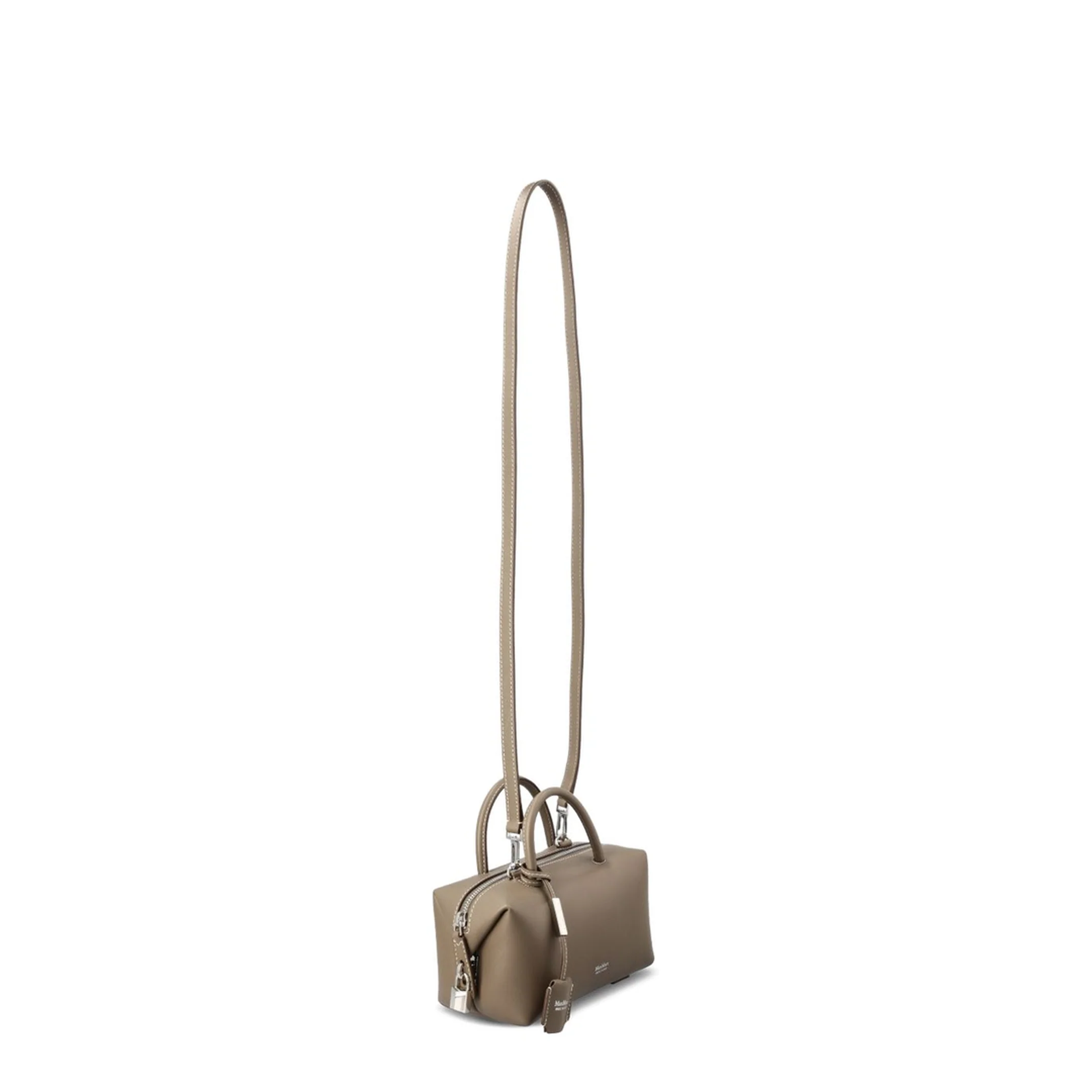 Small Leather Handbag - Grey - Image 4