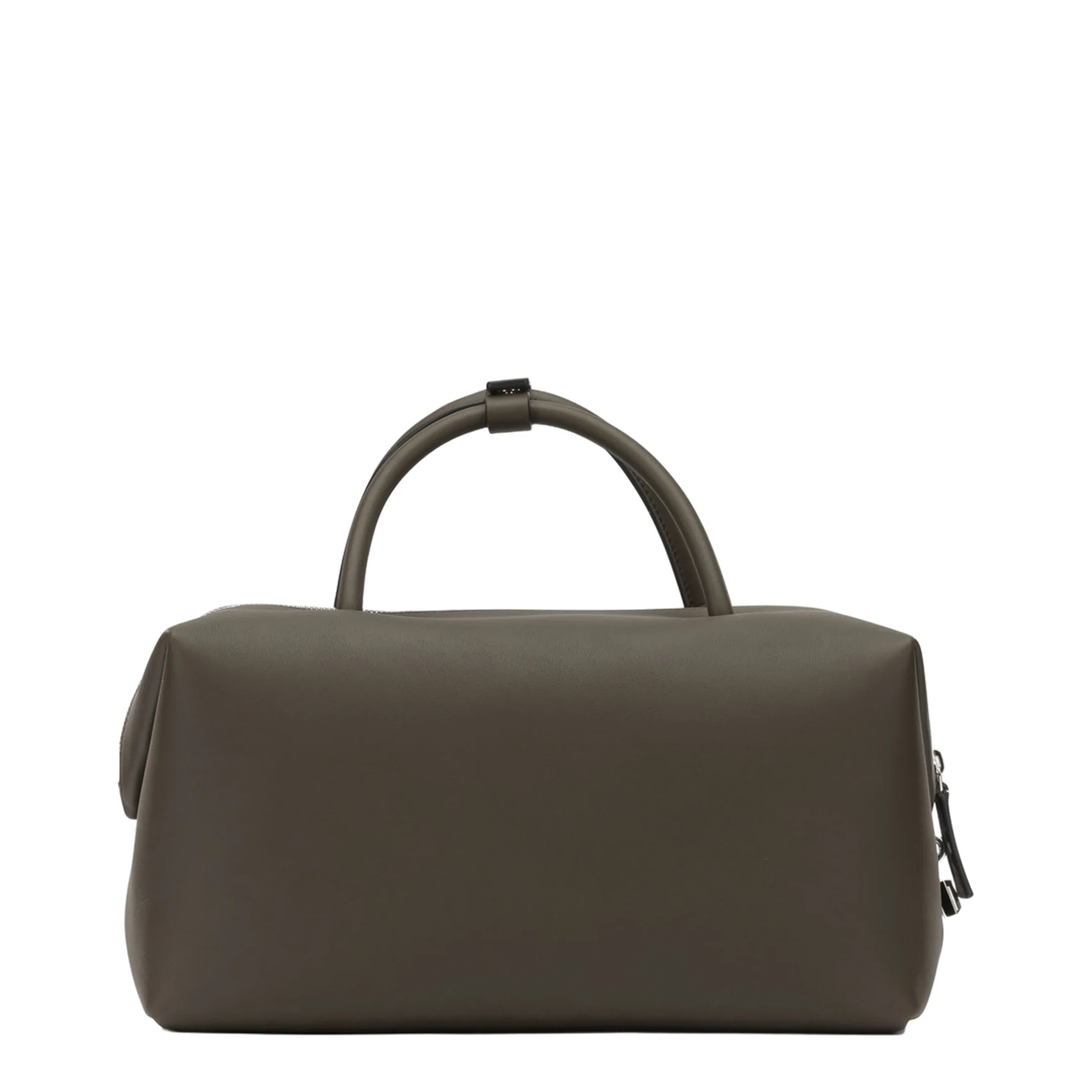 M-Shaped Medium Leather Handbag - Brown - Image 3