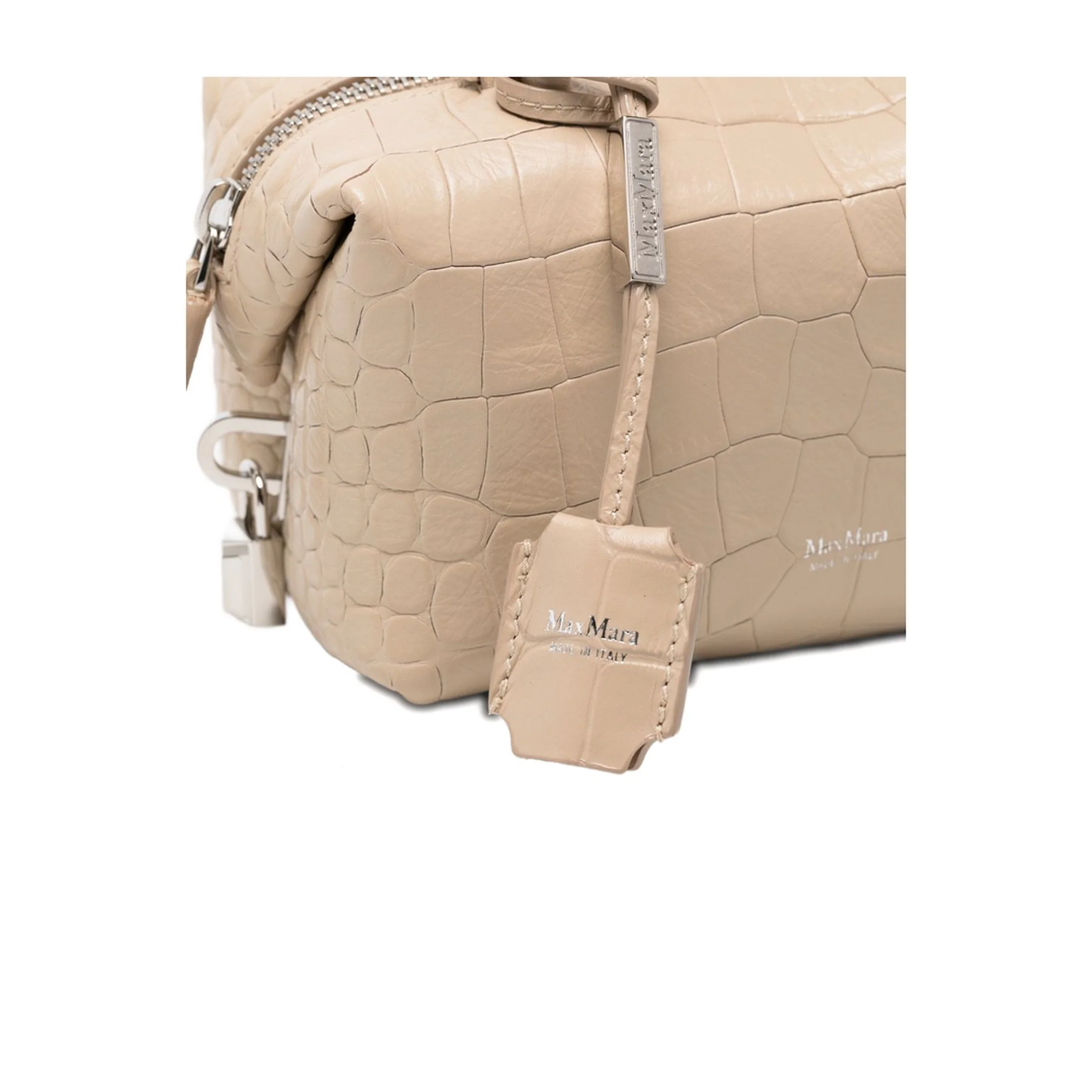 Boston Leather Handbag - Beige - Image 3