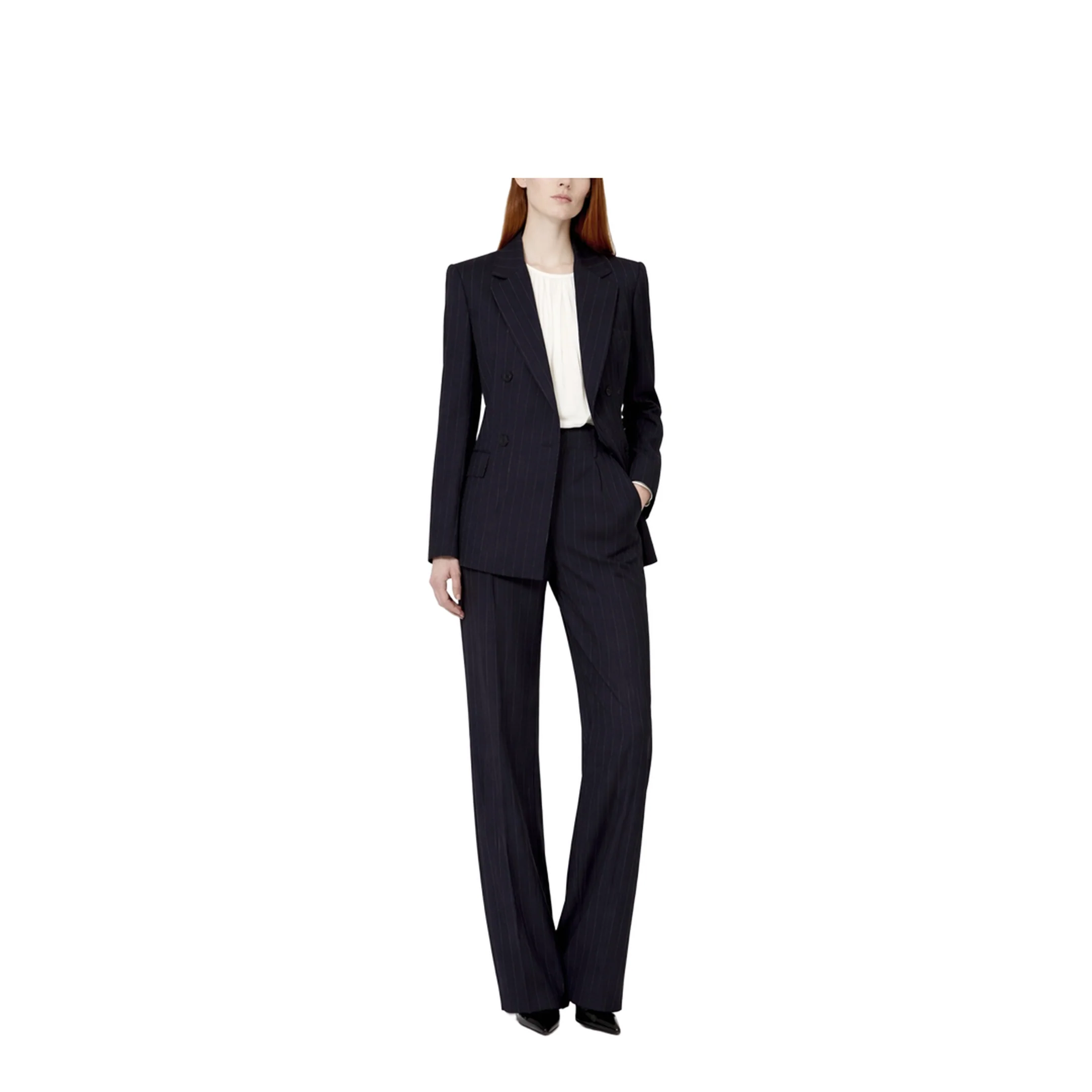 Pinstripe Double-Breasted Blazer - Image 2