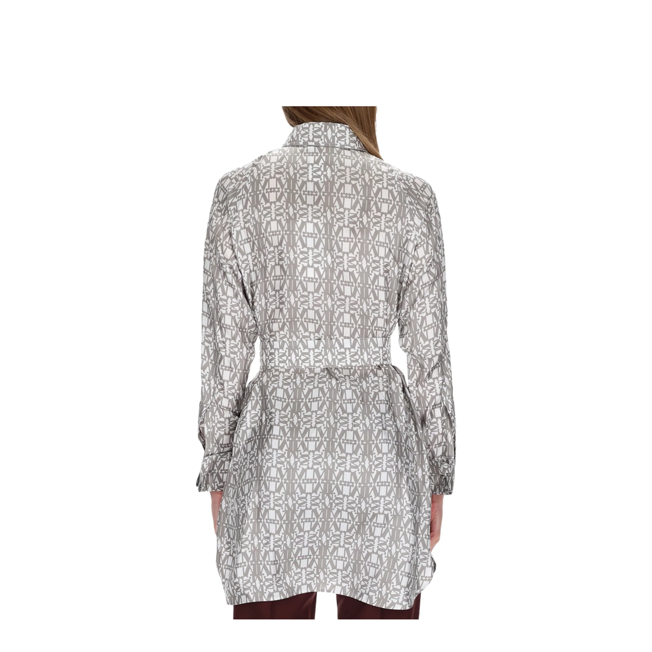 Printed Silk Chemisier Dress - Image 3