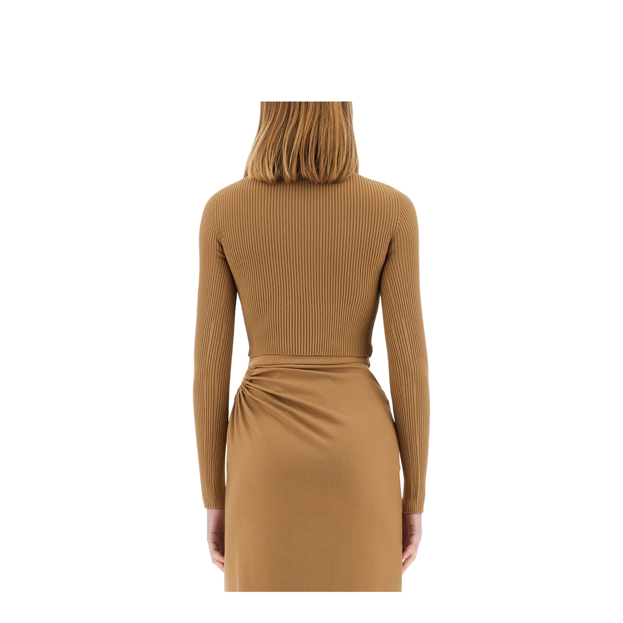 Rib Texture Crop Sweater - Image 3