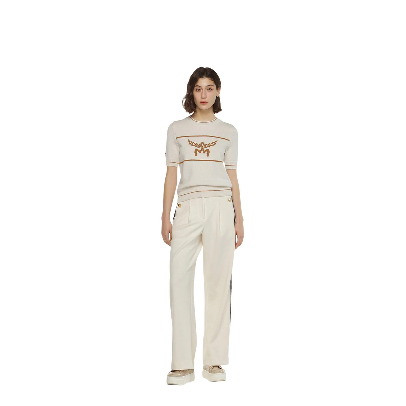 Wide-Leg Bouclé Pants - Image 3