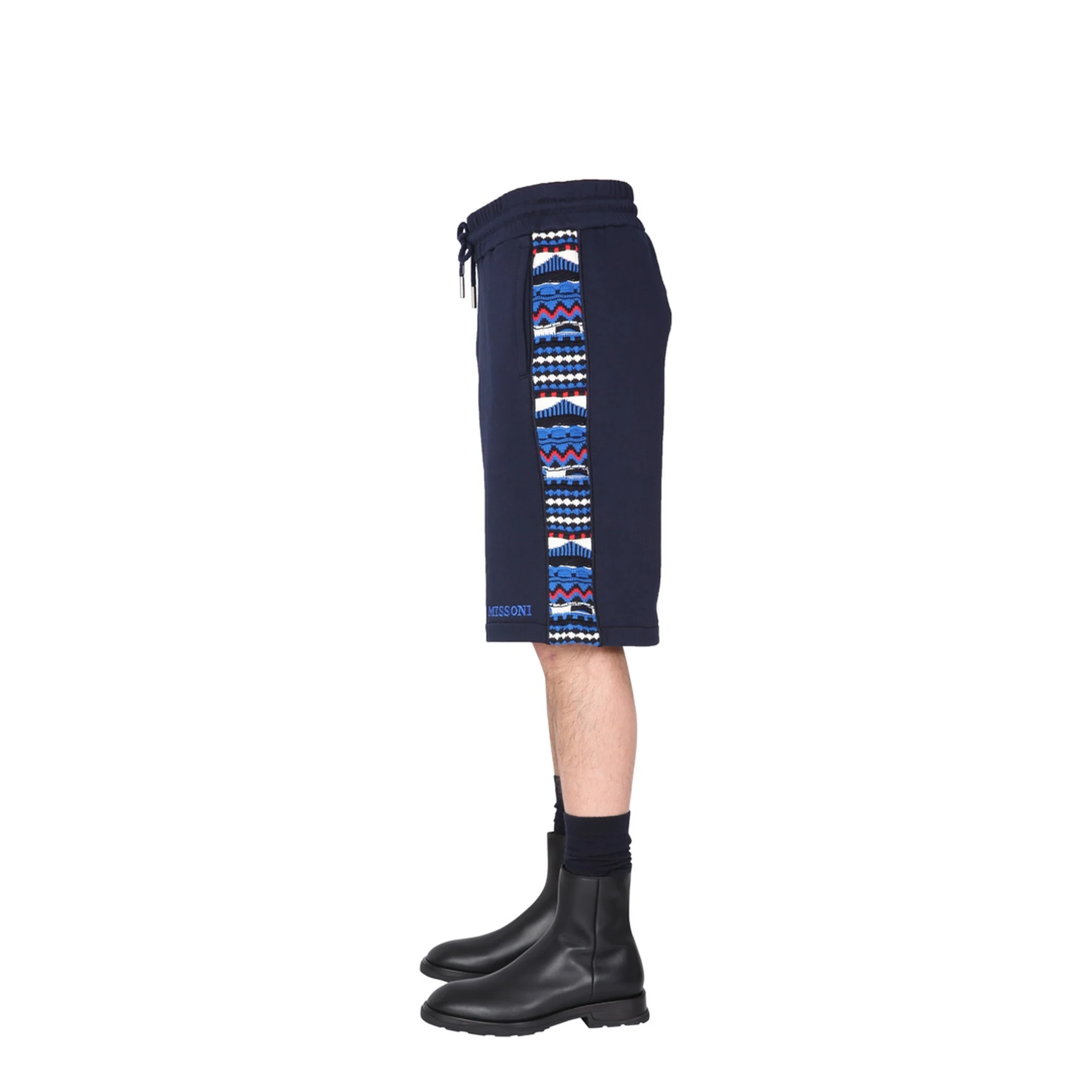 Embroidered Logo and Jacquard Insert Bermuda - Image 3