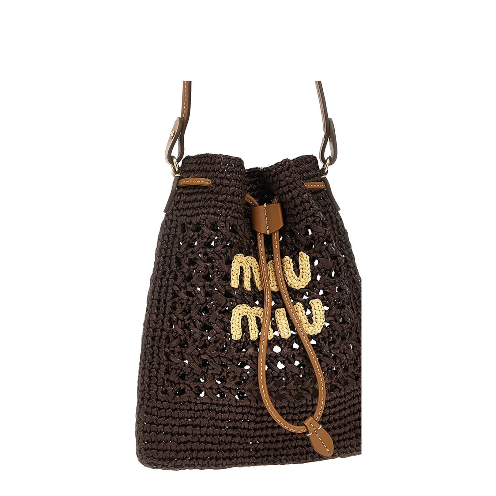 Cocoa Brown Natural Woven Fabric Mini-Bag - Image 3
