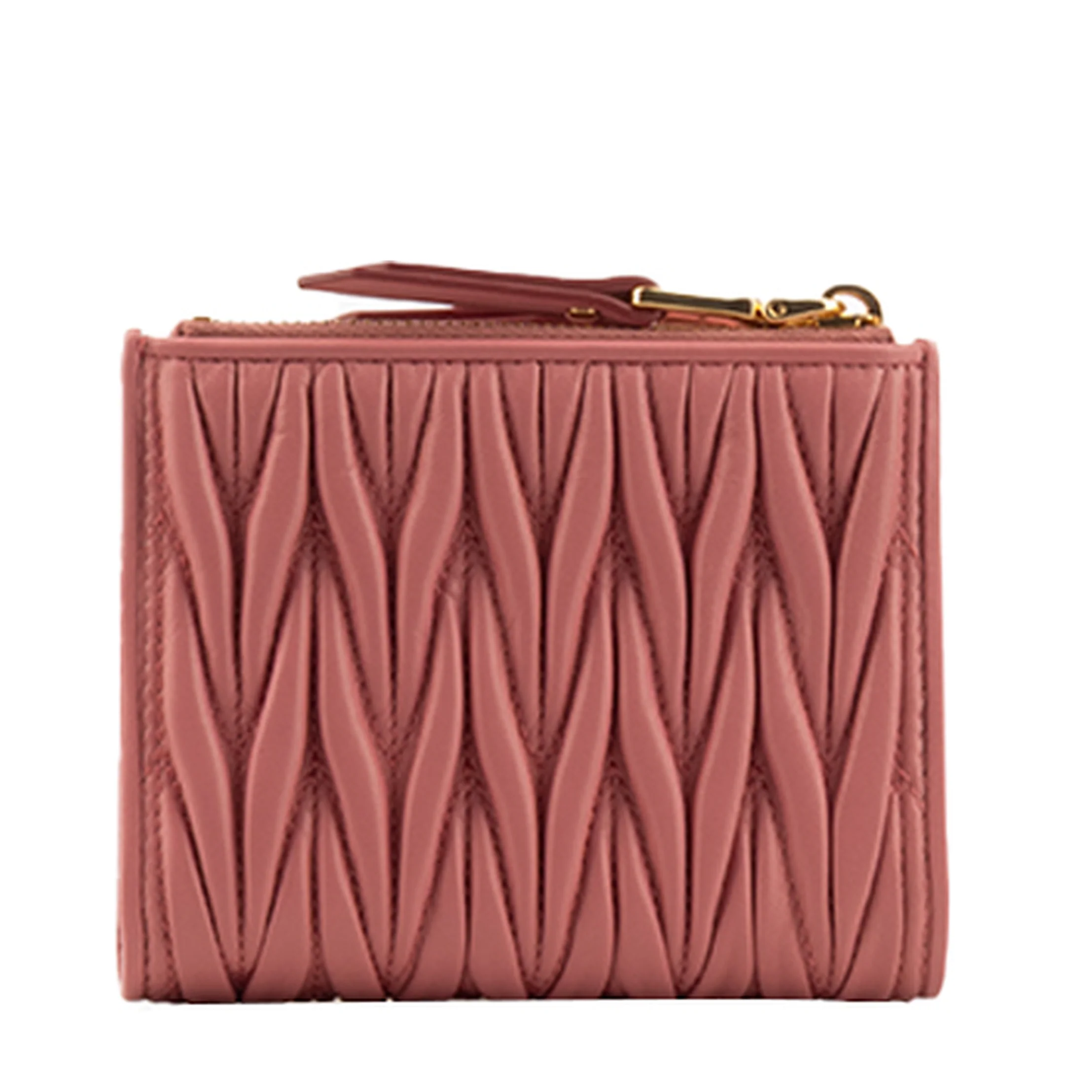 Quilted Leather Short Wallet - Pink - Image 5