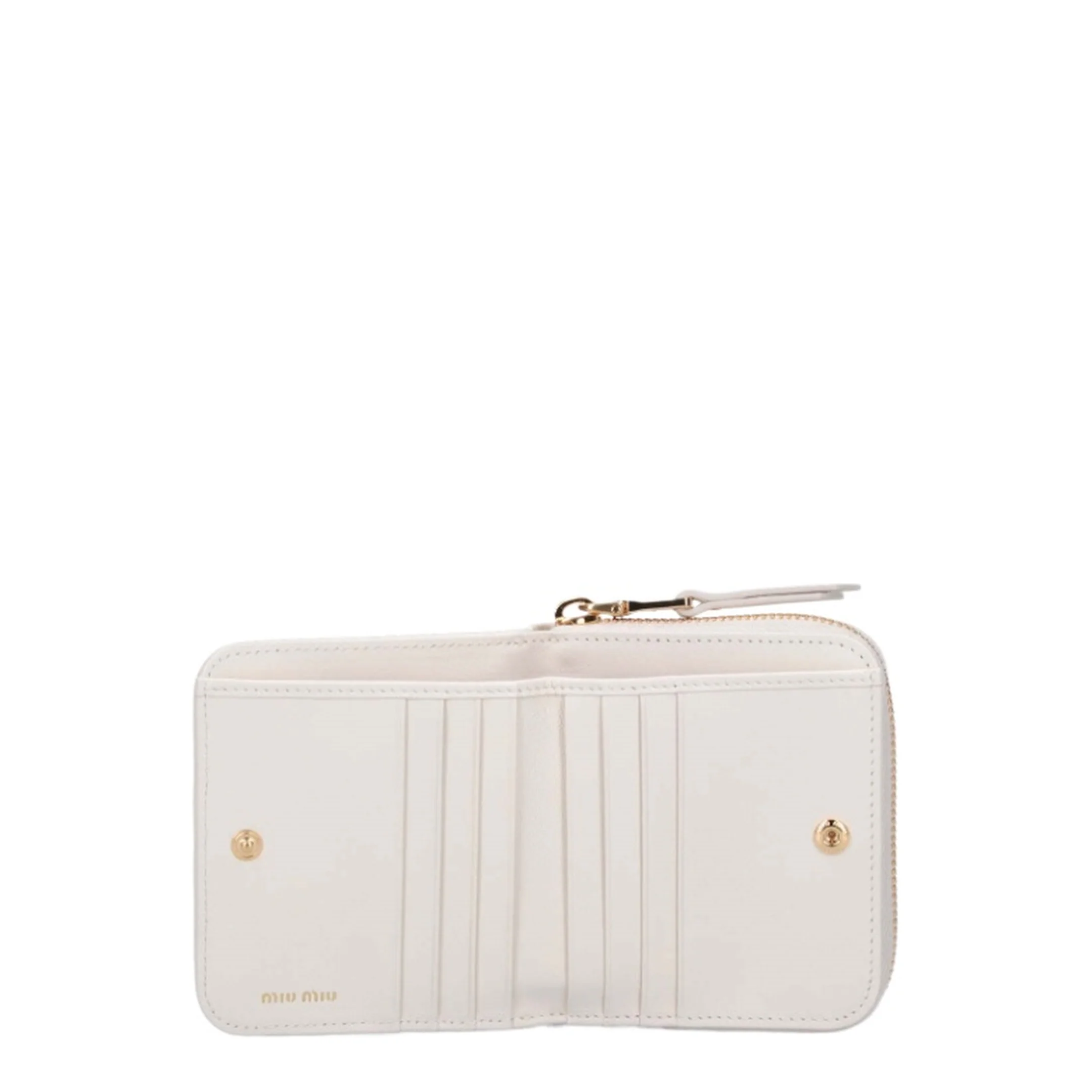 Small Matelassé Nappa Leather Wallet In White. - Image 2