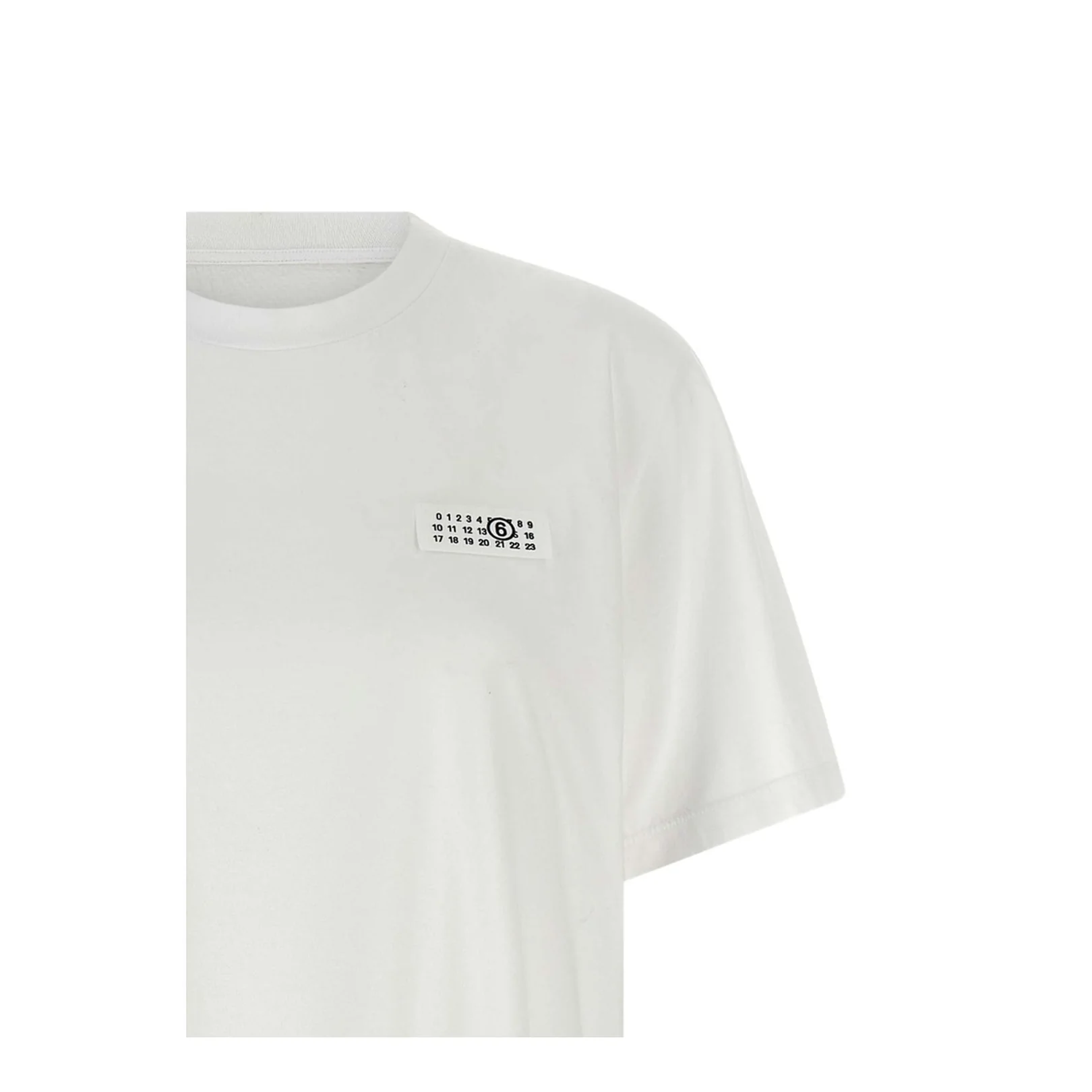 White Cotton Crew Neck Short Sleeves - Image 3