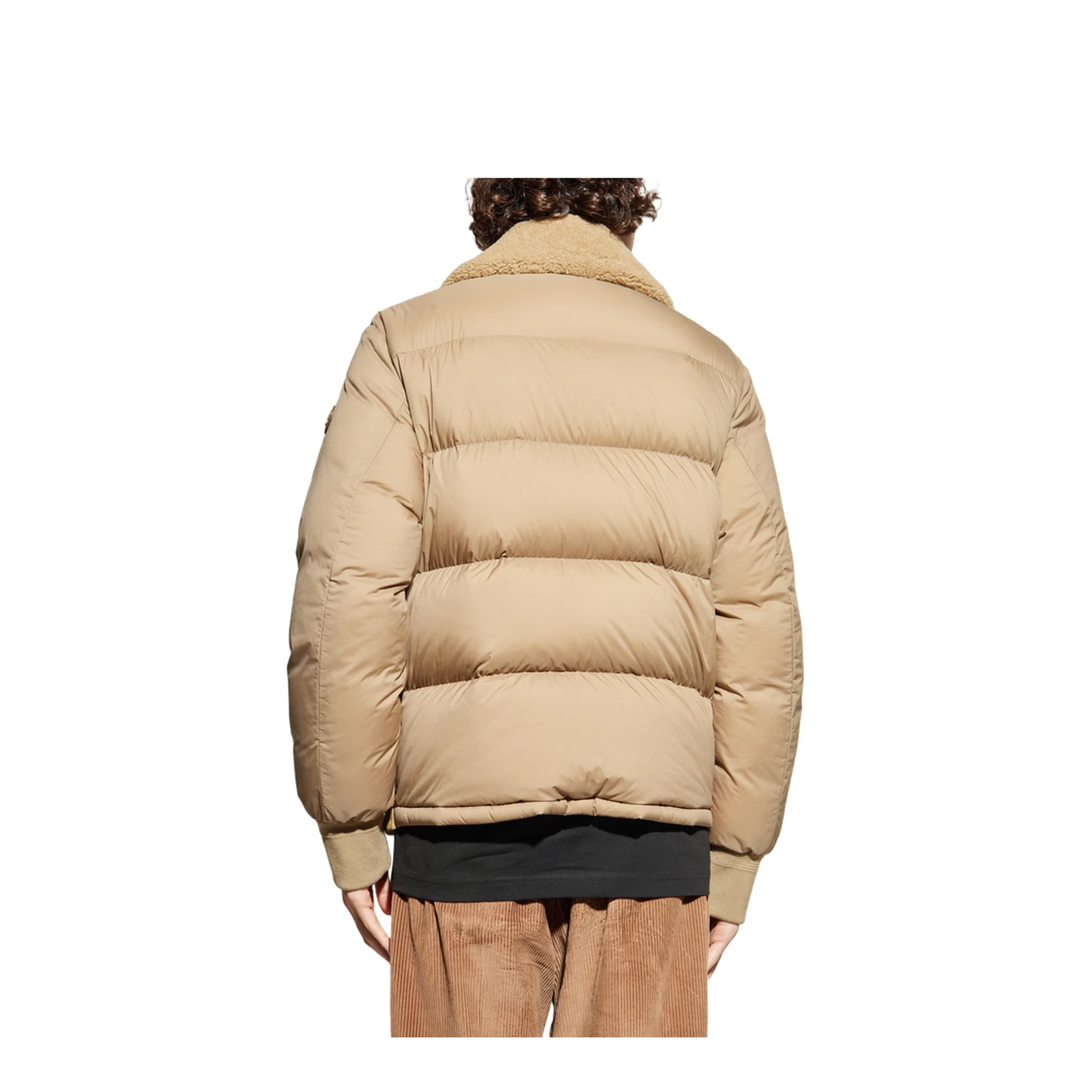 Beige Tonnay Suede & Shearling Short Down Jacket - Image 4