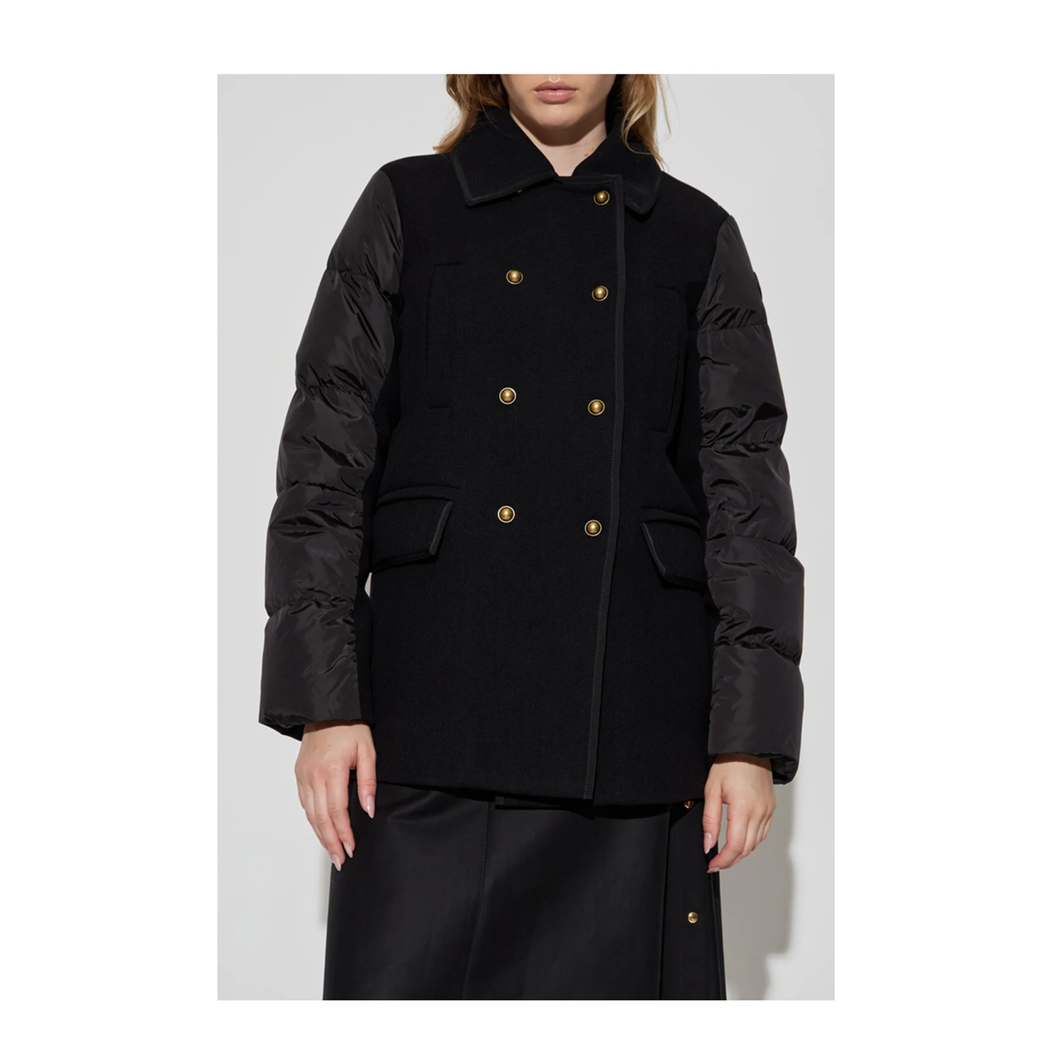 Black Chaillo Wool Down Coat - Image 3