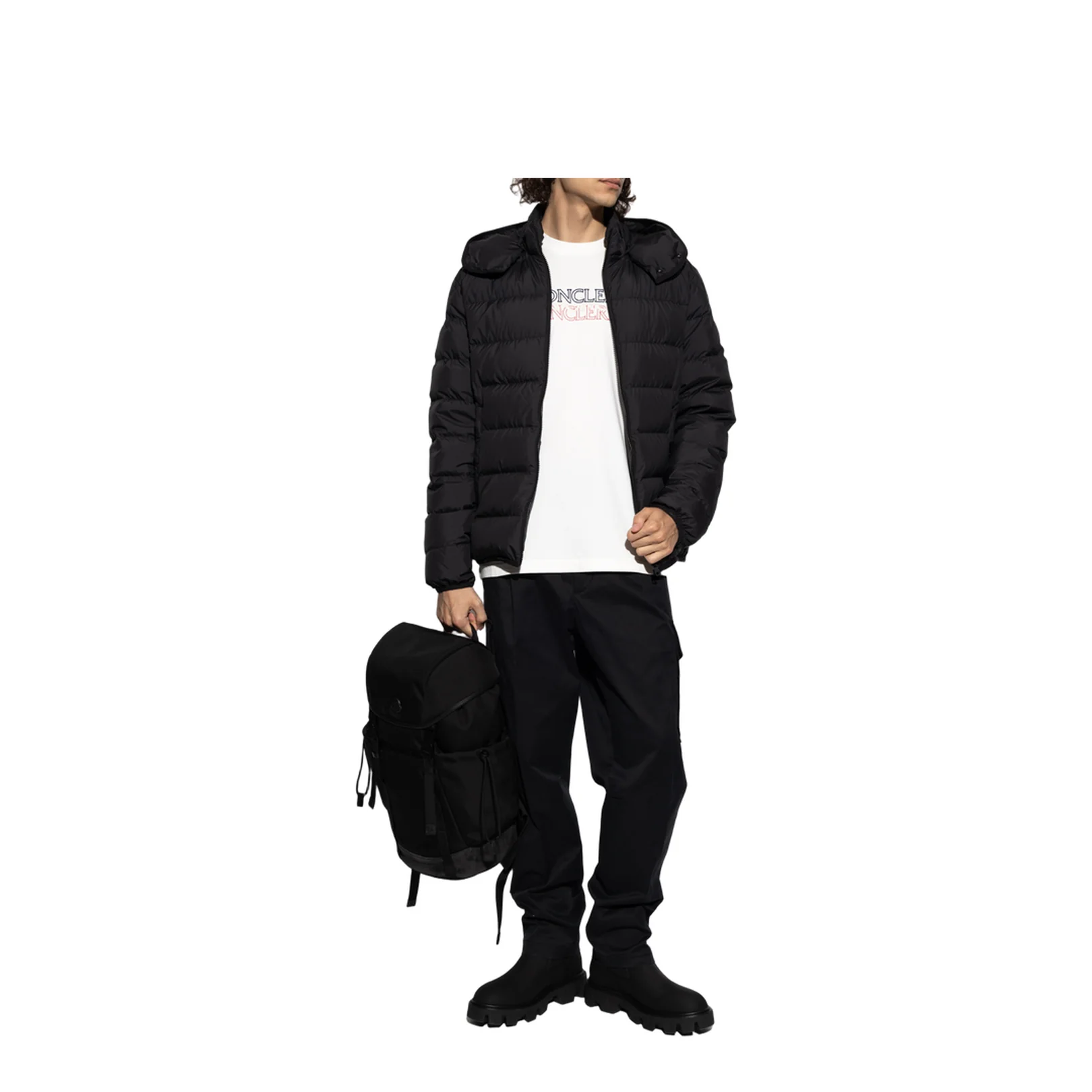 Black Cotton Gabardine Cargo Trousers - Image 2