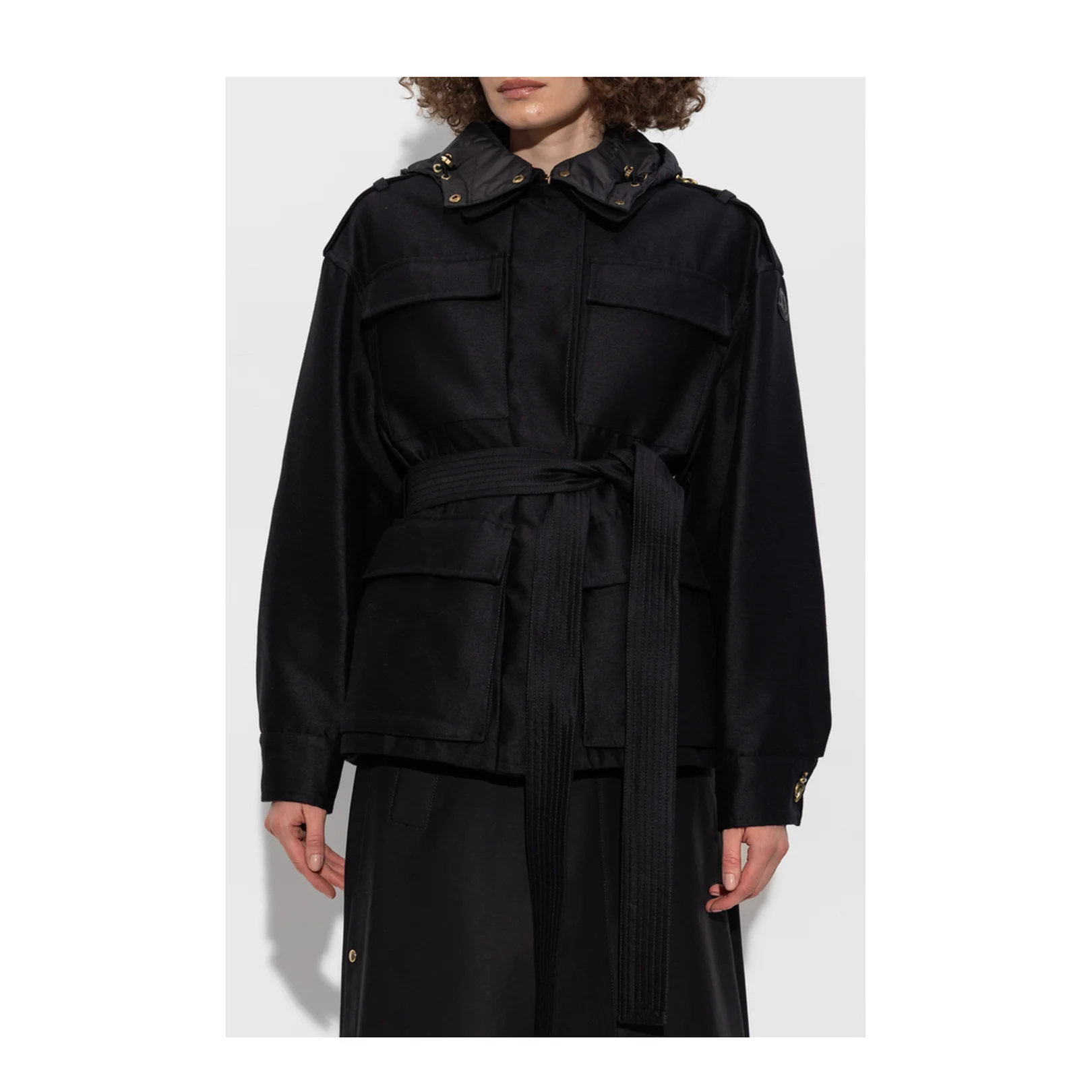 Black Essalois Hooded Down Field Jacket - Image 3
