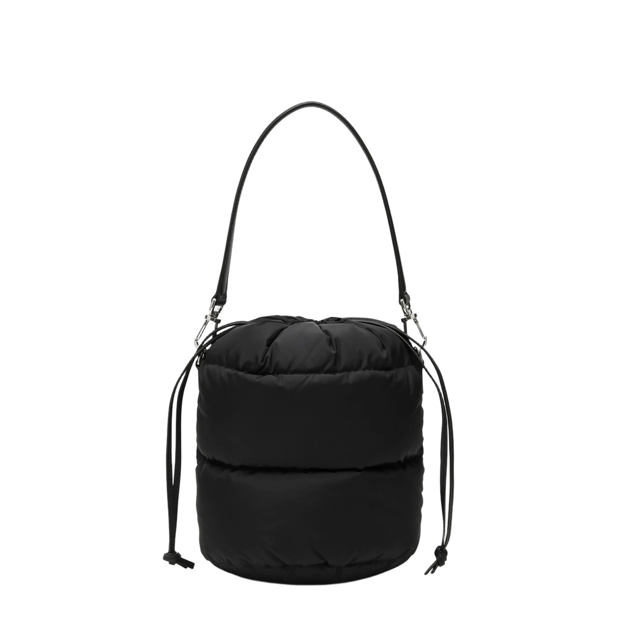 Black Handbag with Drawstring Closure - Image 2