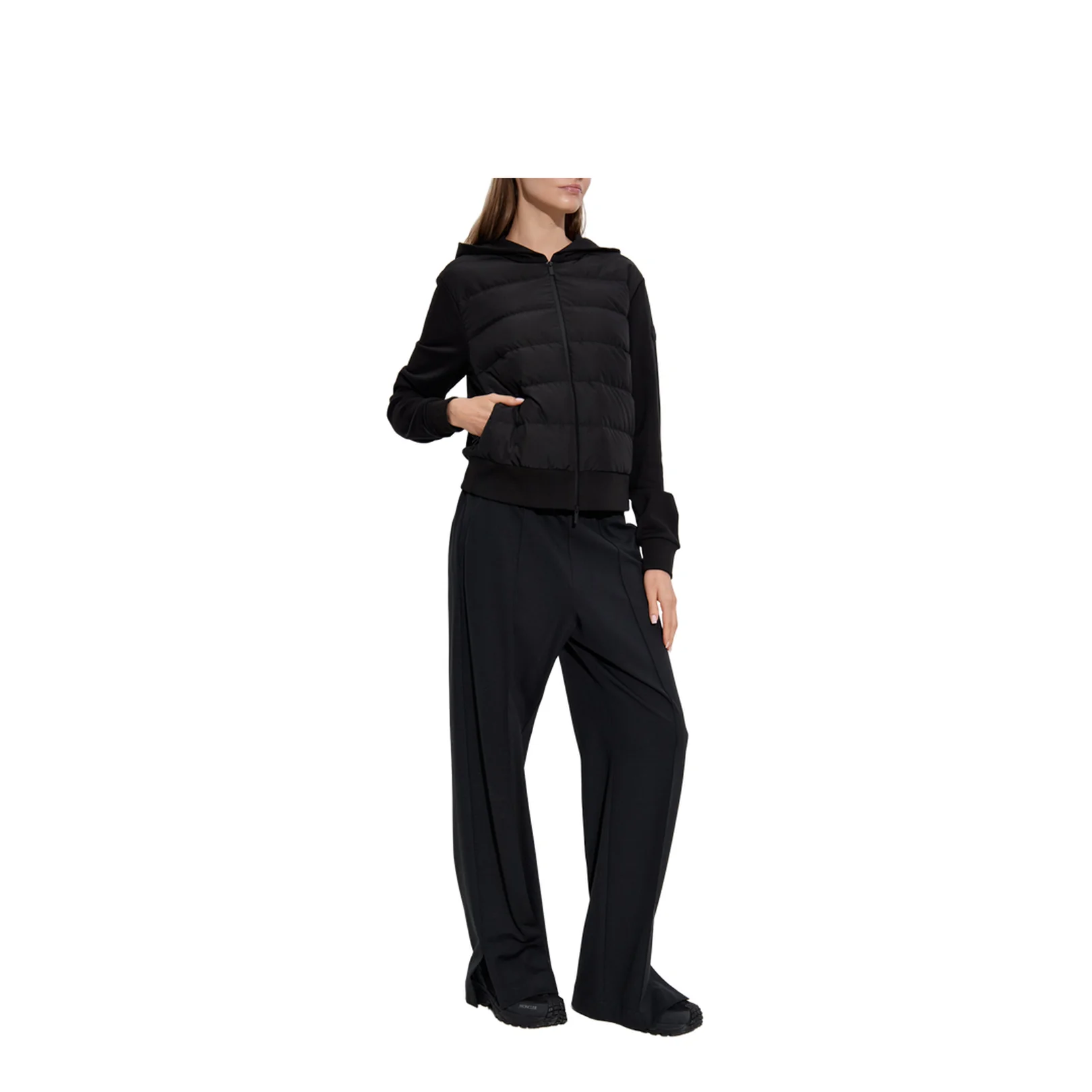 Black Hooded Zip Sweatshirt - Image 2