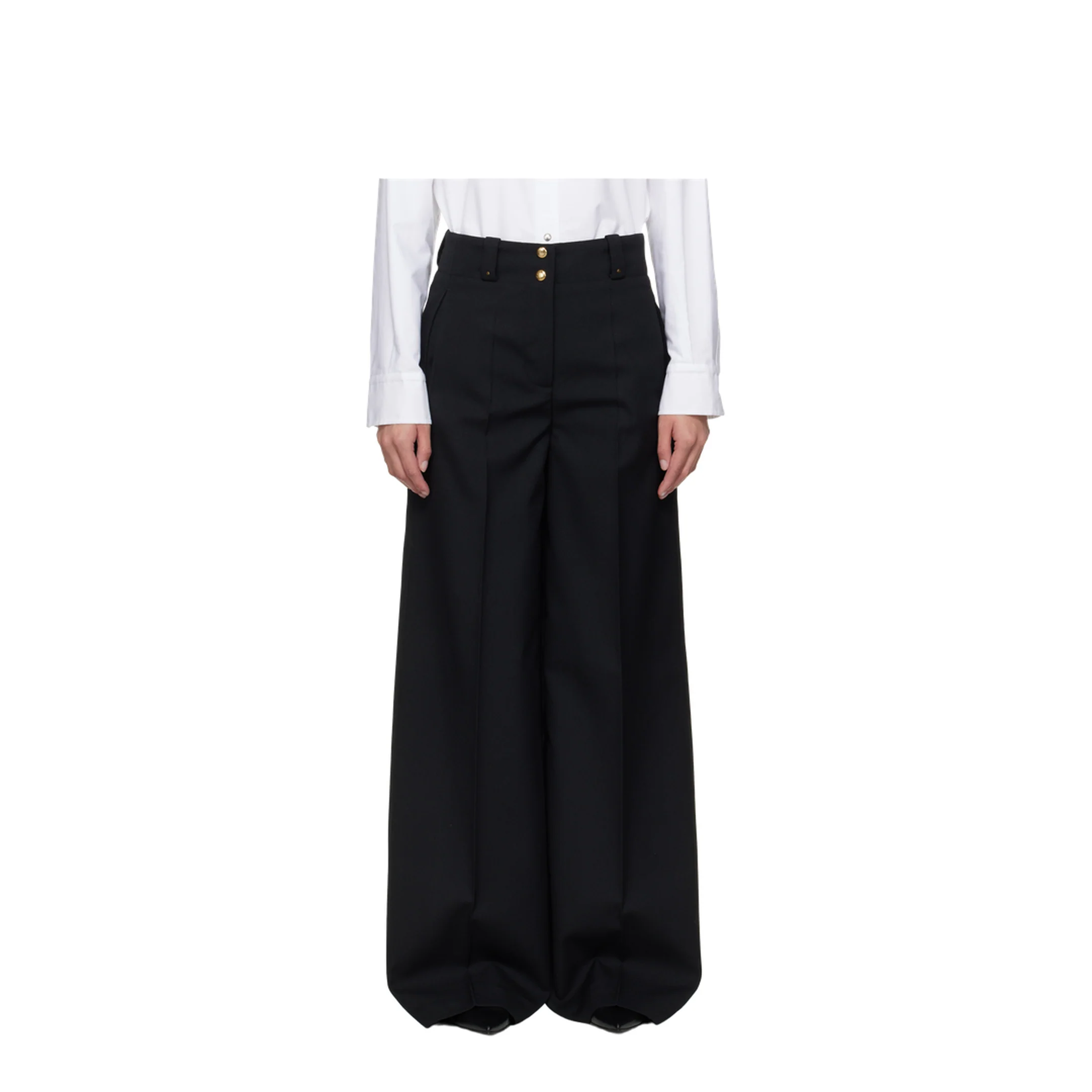 Black Polyester Blend Palazzo Pant - Image 3