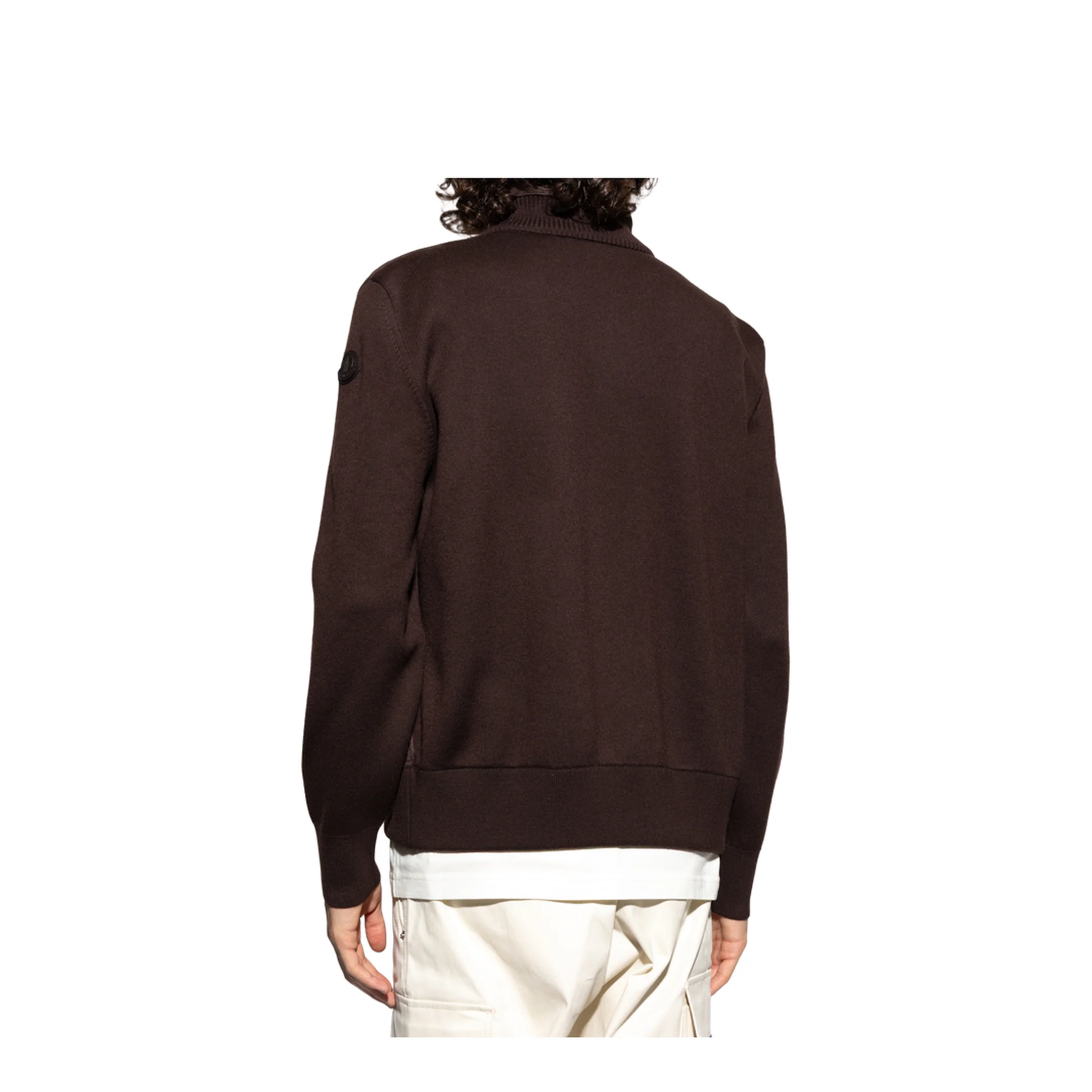 Brown Wool & Suede Cardigan - Image 4