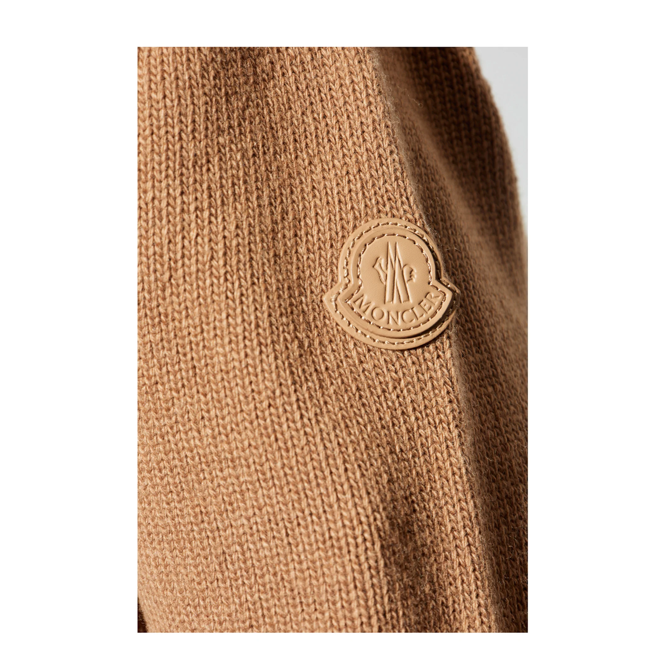 Camel Beige V-Neck Wool Cardigan - Image 5