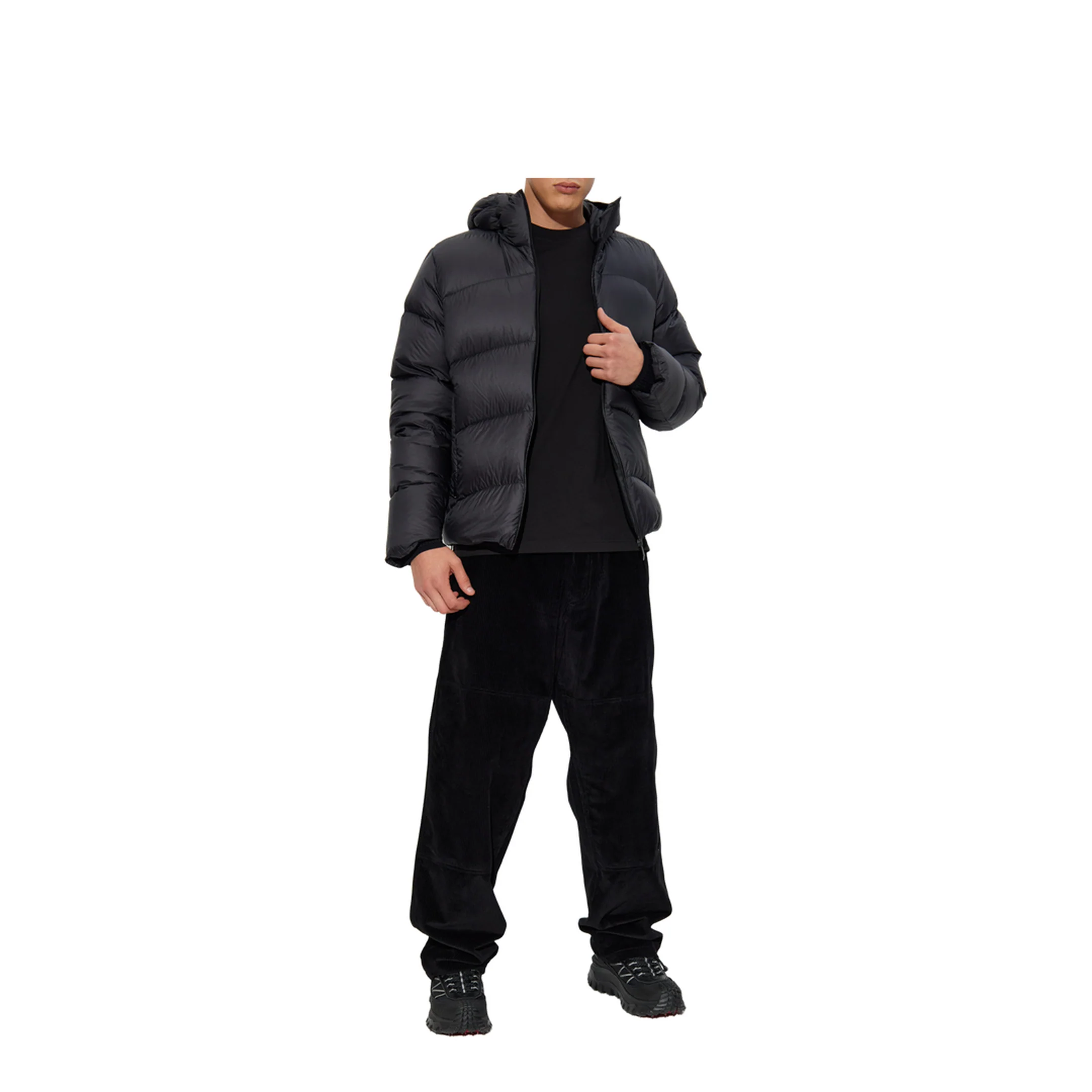 Black Fulcran Hooded Short Down Jacket - Image 2