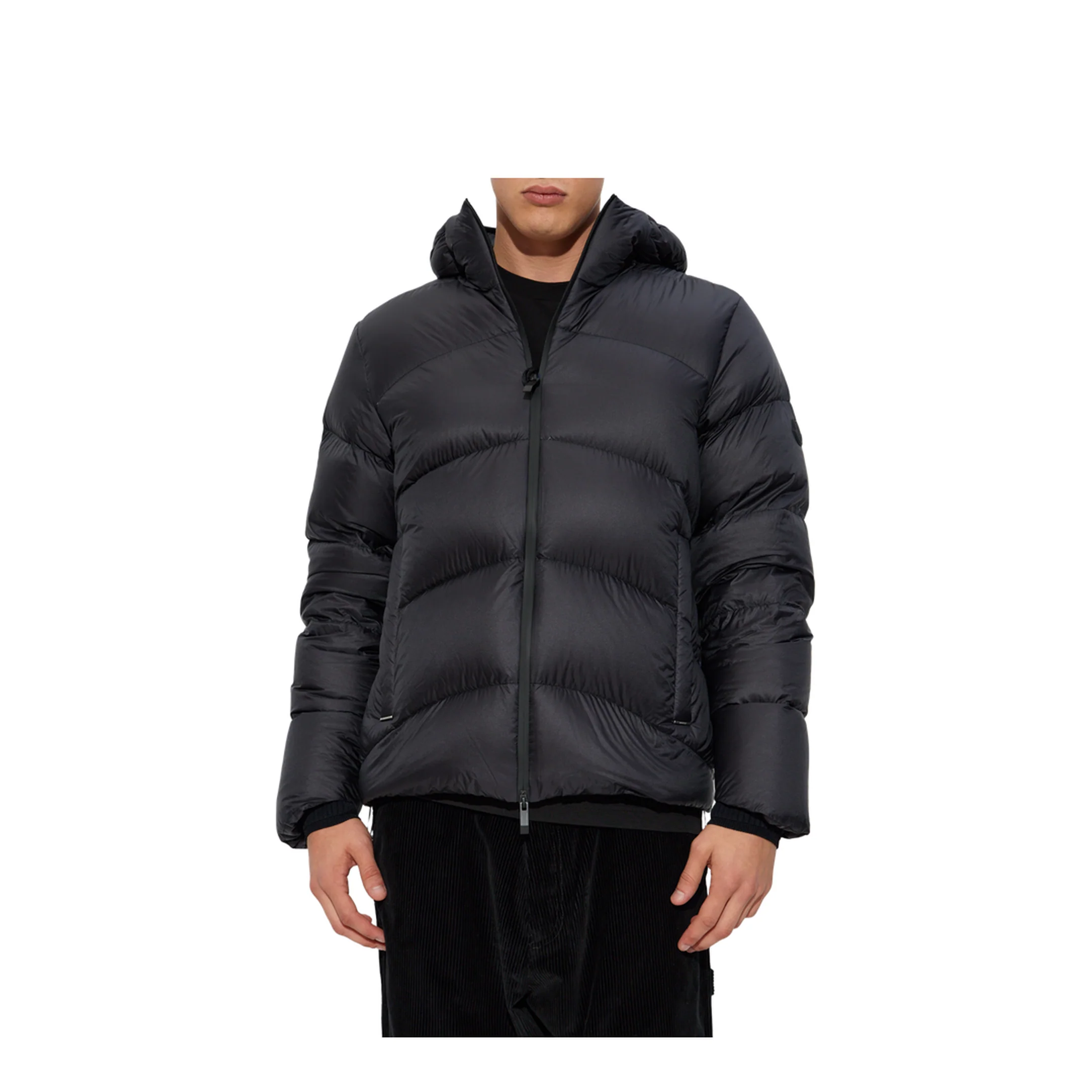 Black Fulcran Hooded Short Down Jacket - Image 3