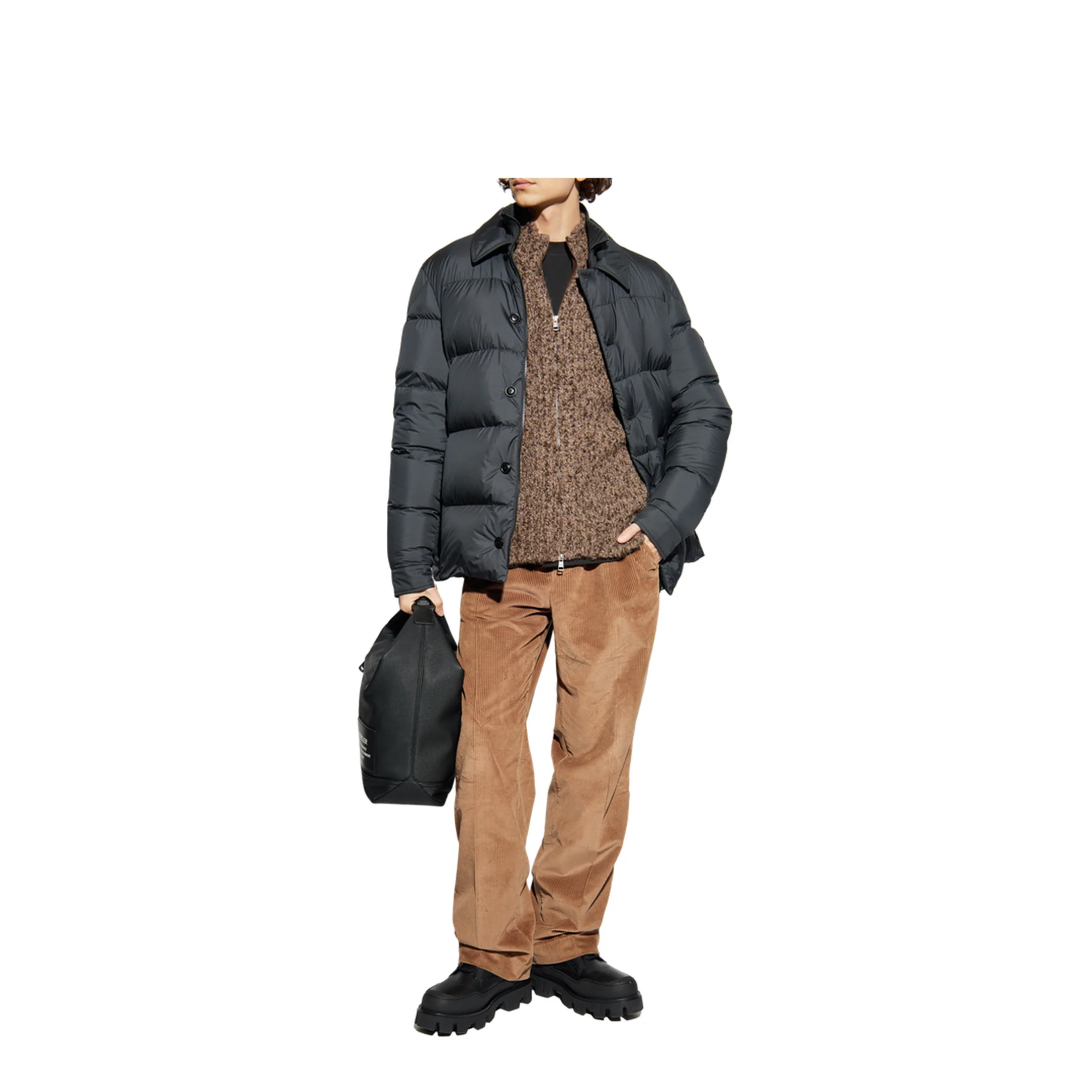Black Pres Down Shirt Jacket - Image 2